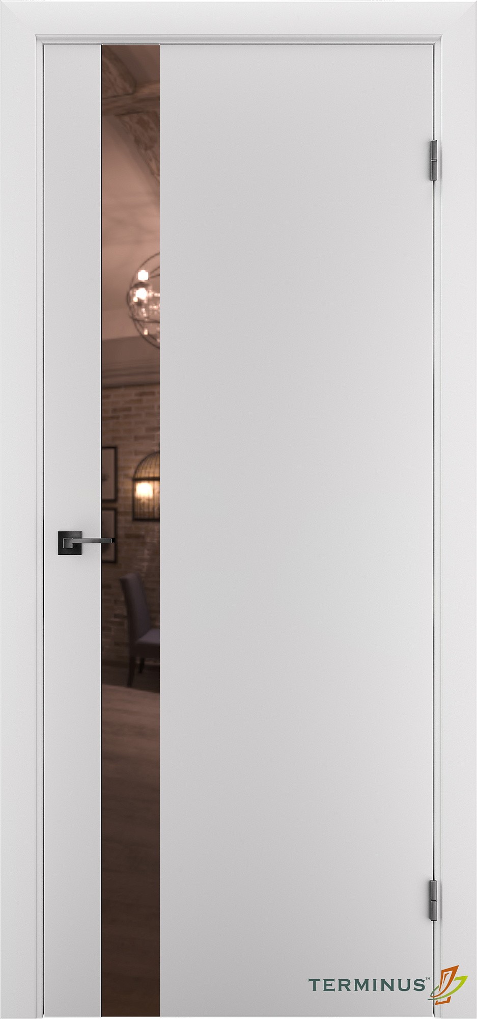 Двери модель 802 Белые (зеркало бронза)