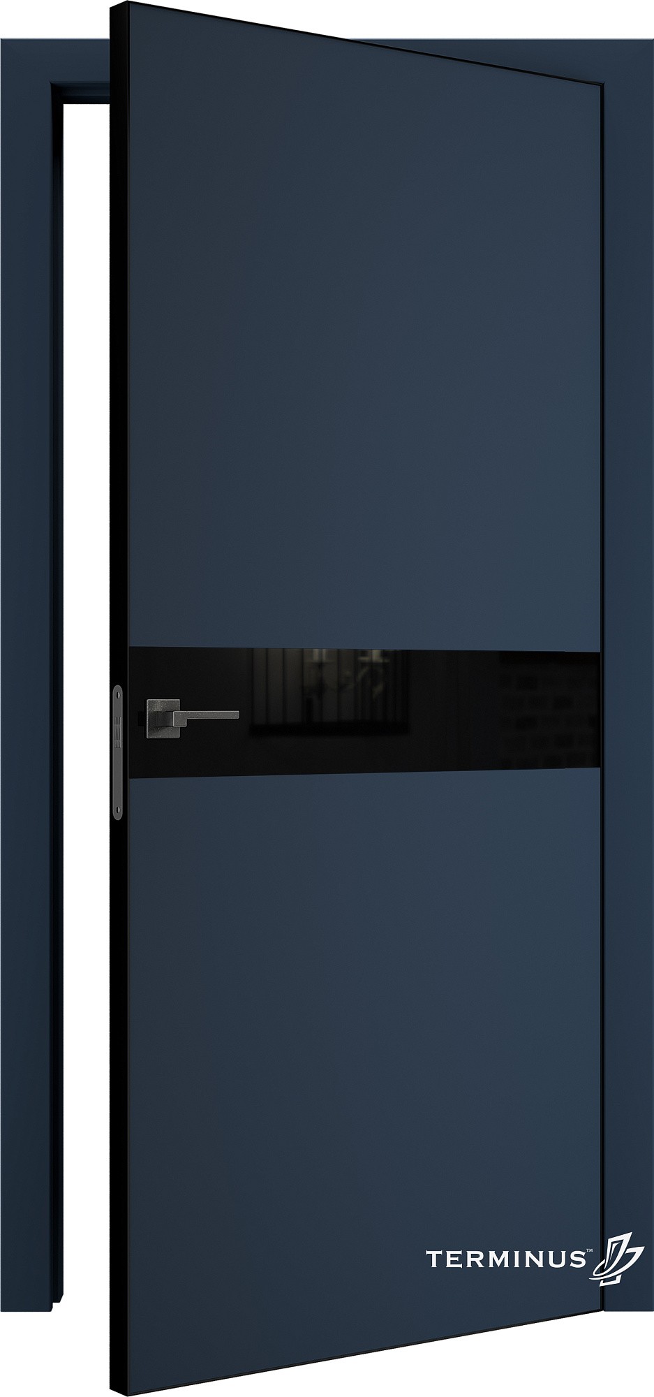 Двери модель 806 Сапфир (планилак чёрный) №1