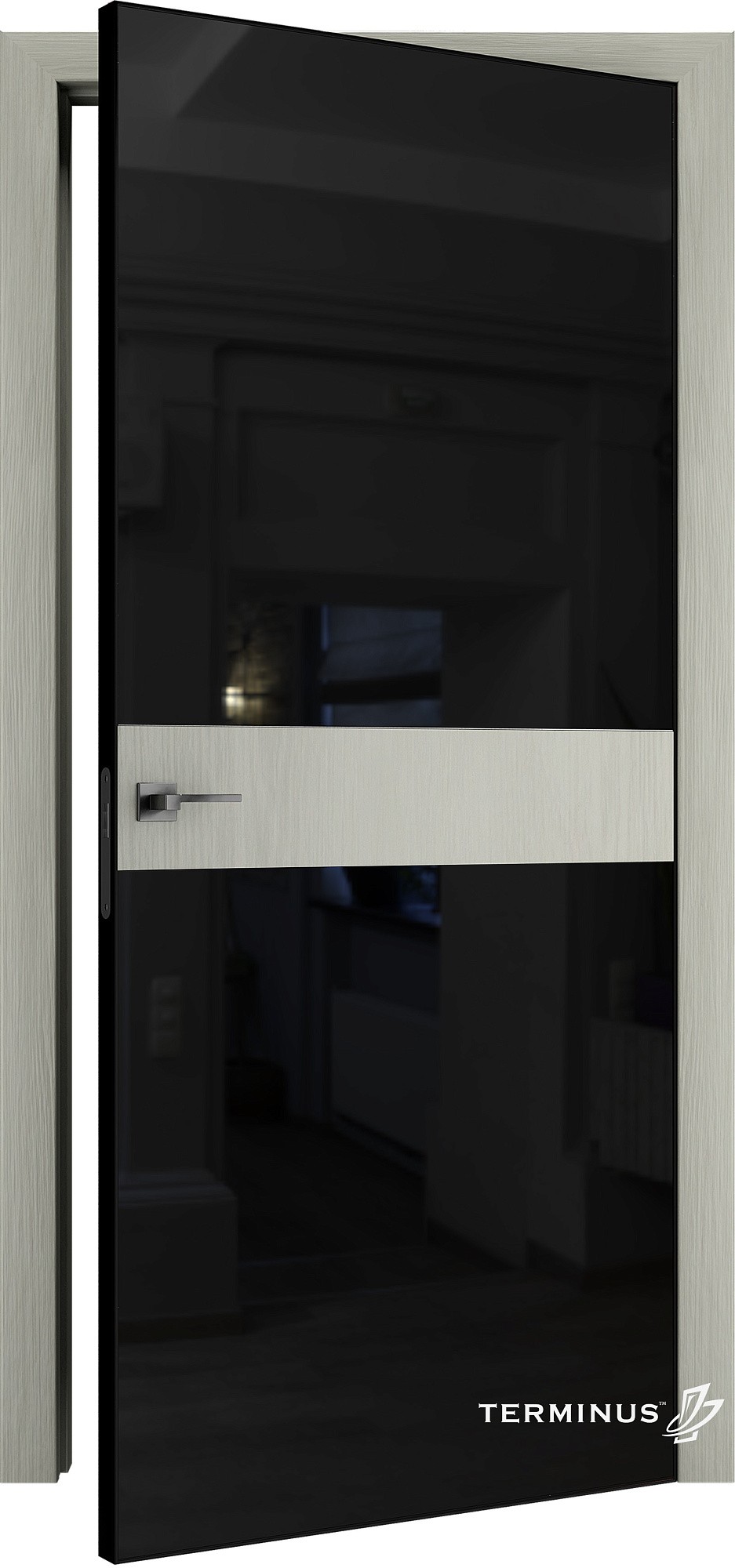 Двері модель 805 Аляска (планілак чорний) №1