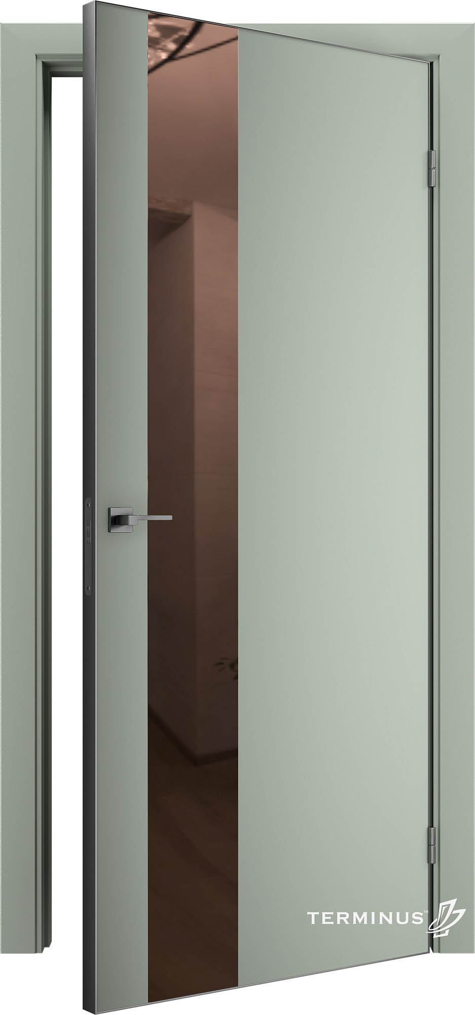 Двери модель 803 Оливин (зеркало бронза) №1