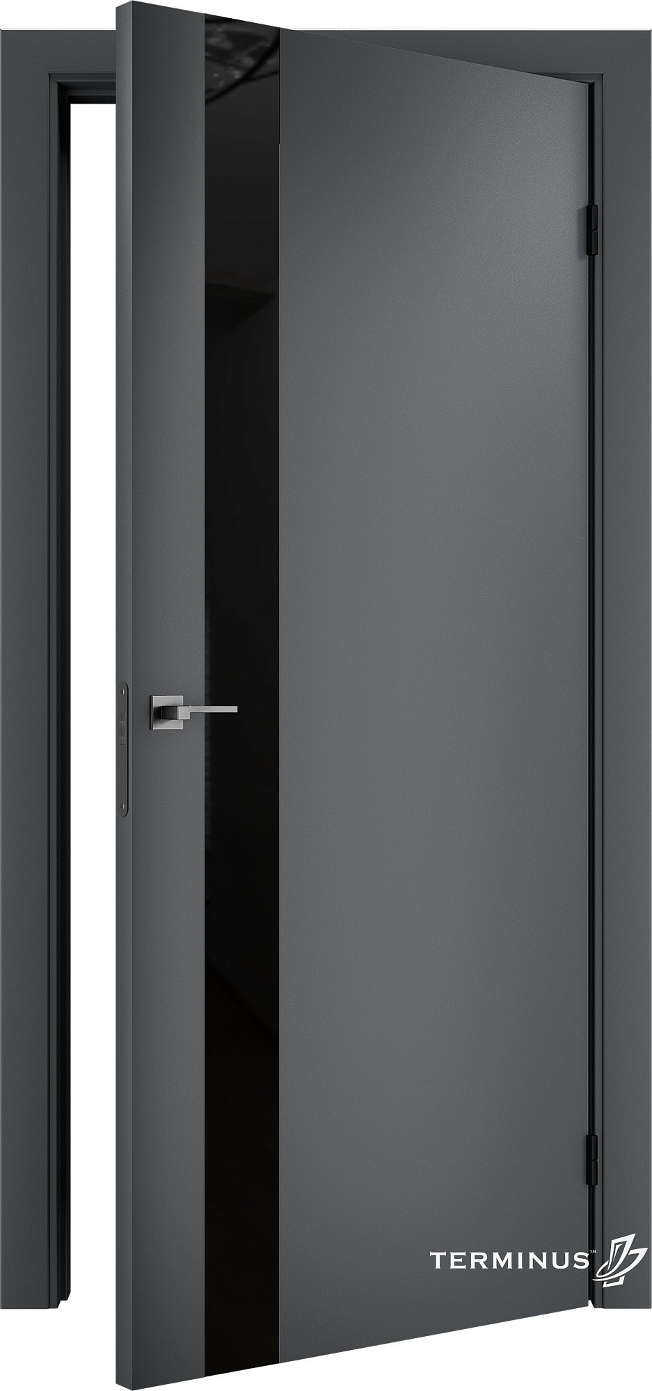 Двери модель 802 Антрацит (планилак чёрный) №1