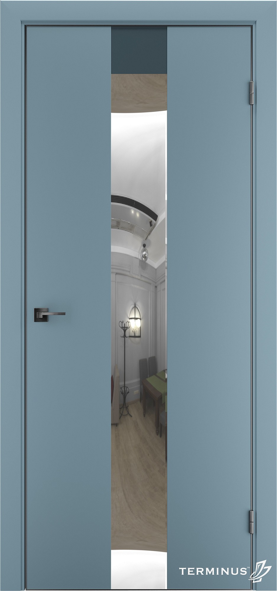 Двери модель 804 Аквамарин (зеркало серебро)
