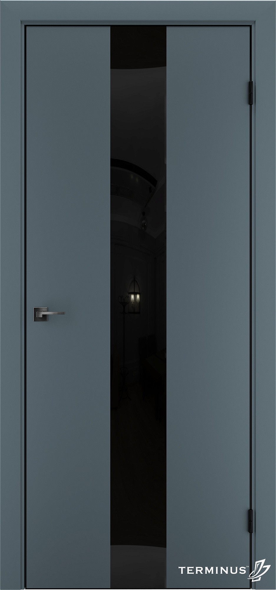 Двери модель 804 Малахит (зеркало графит)