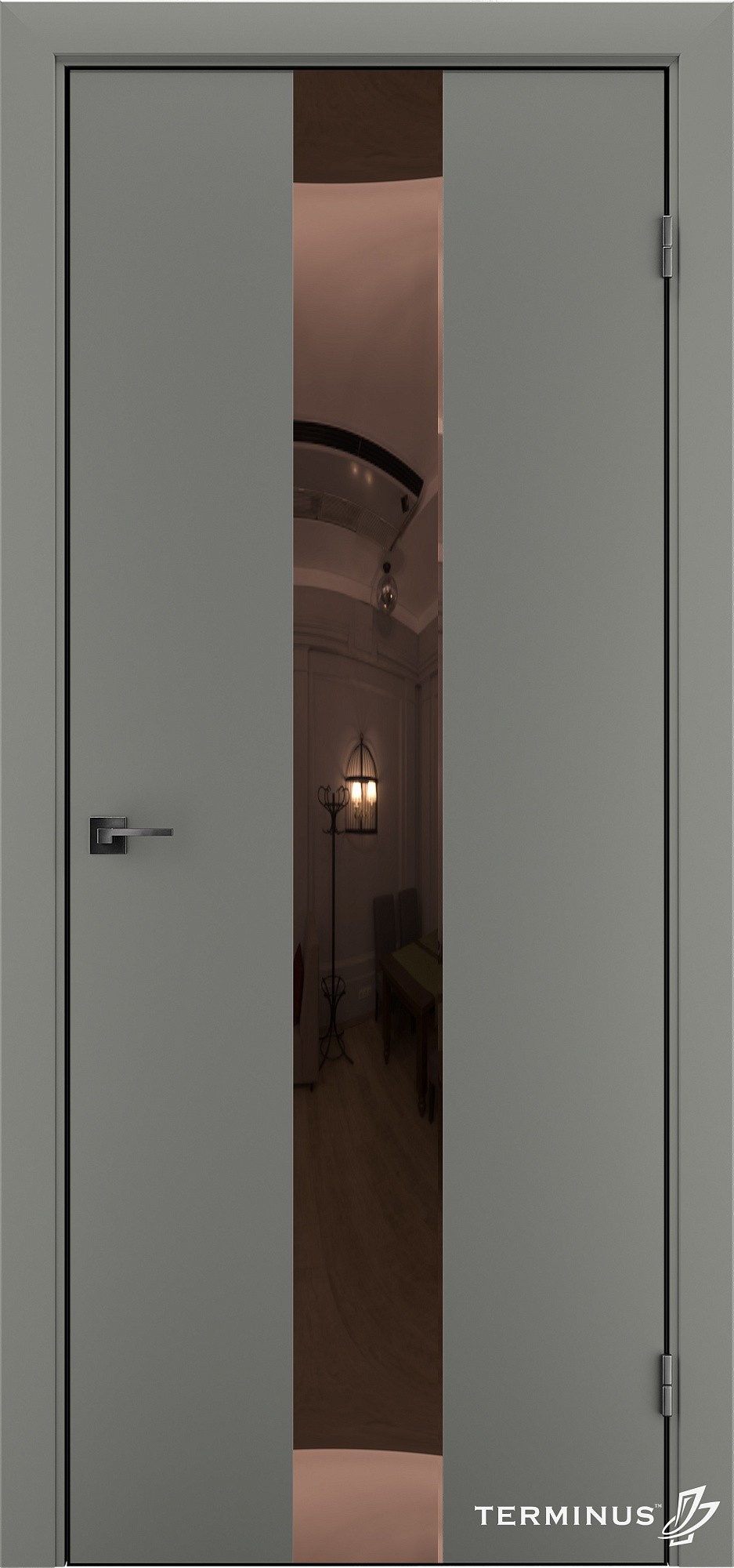 Двері модель 804 Онікс (дзеркало бронза)