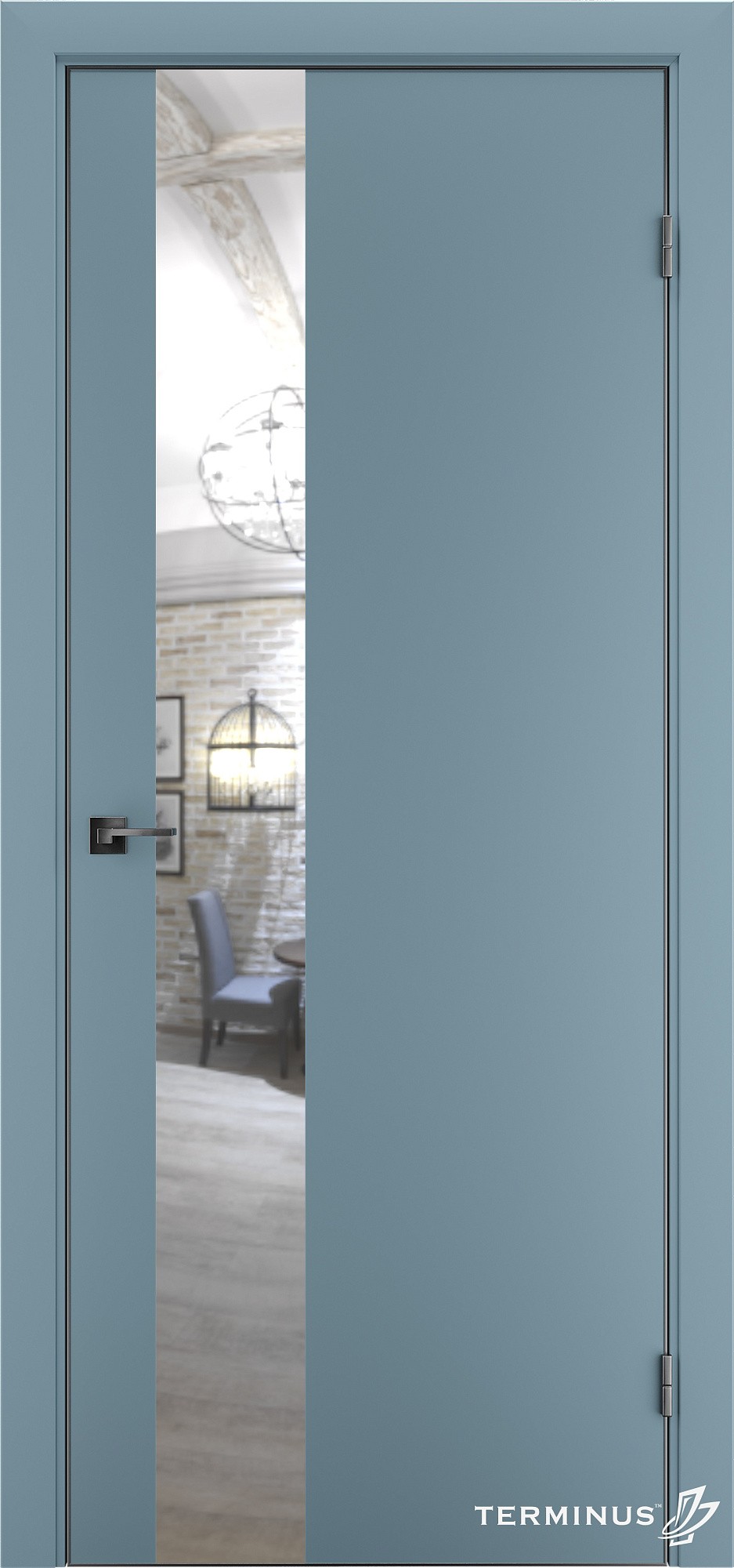 Двері модель 803 Аквамарин (дзеркало срібло)