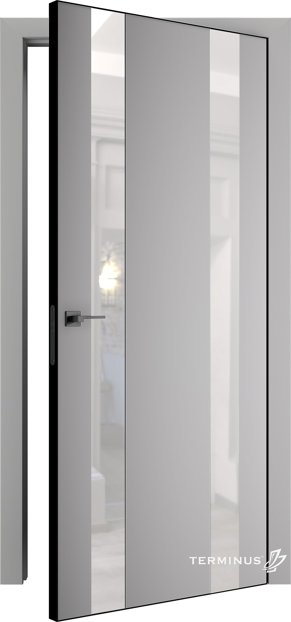 Двері модель 811 Сірі (планілак білий) №1