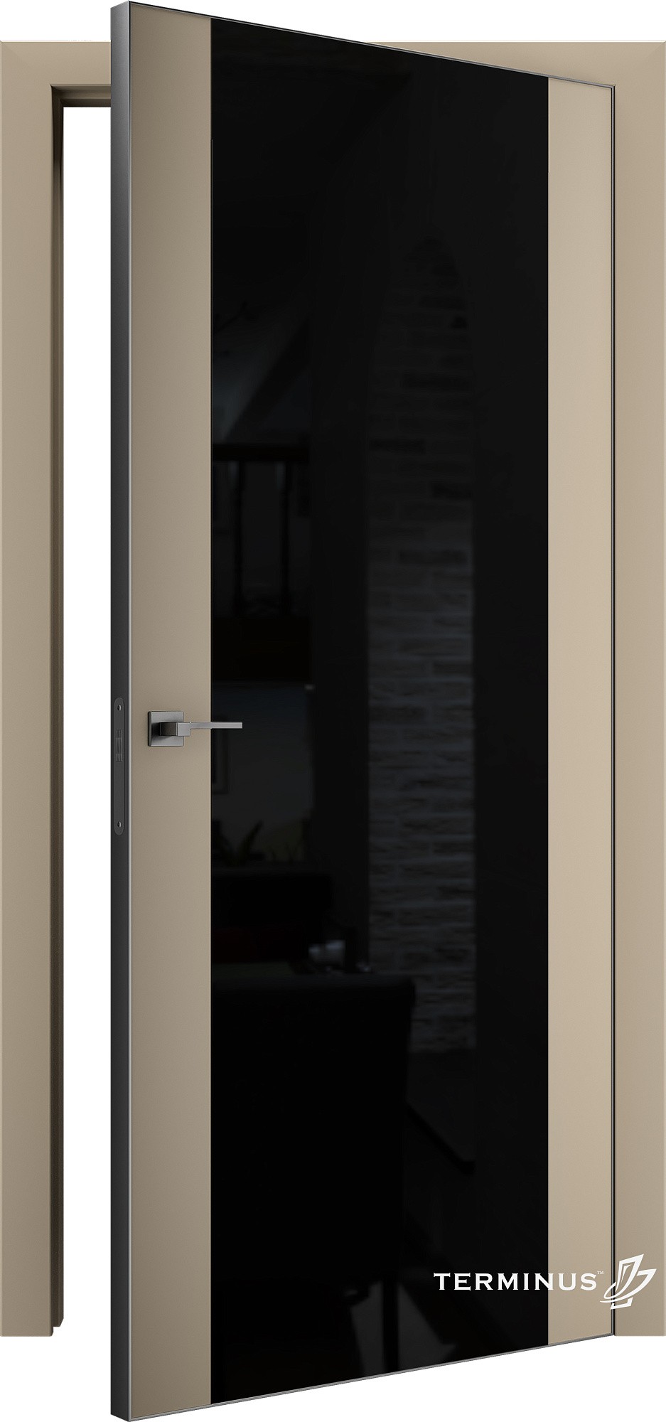 Двери модель 808 Магнолія (планилак чёрный) №1