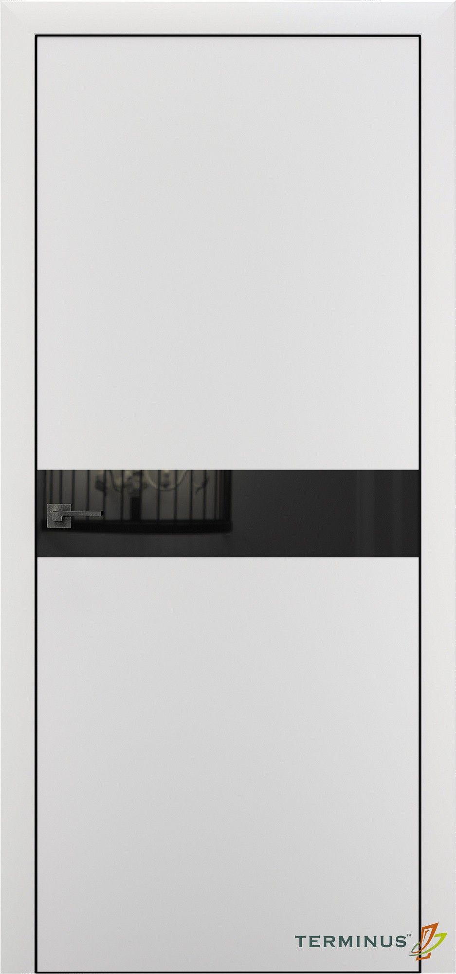Двери модель 806 Белые (зеркало графит)