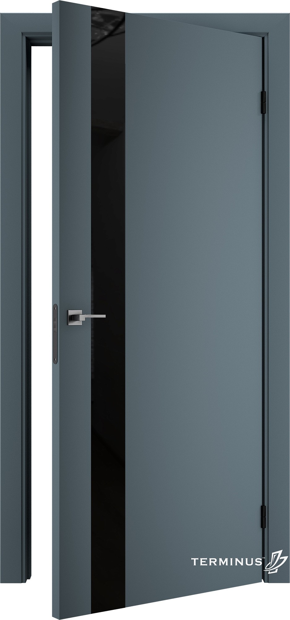 Двери модель 802 Малахит (планилак чёрный) №1