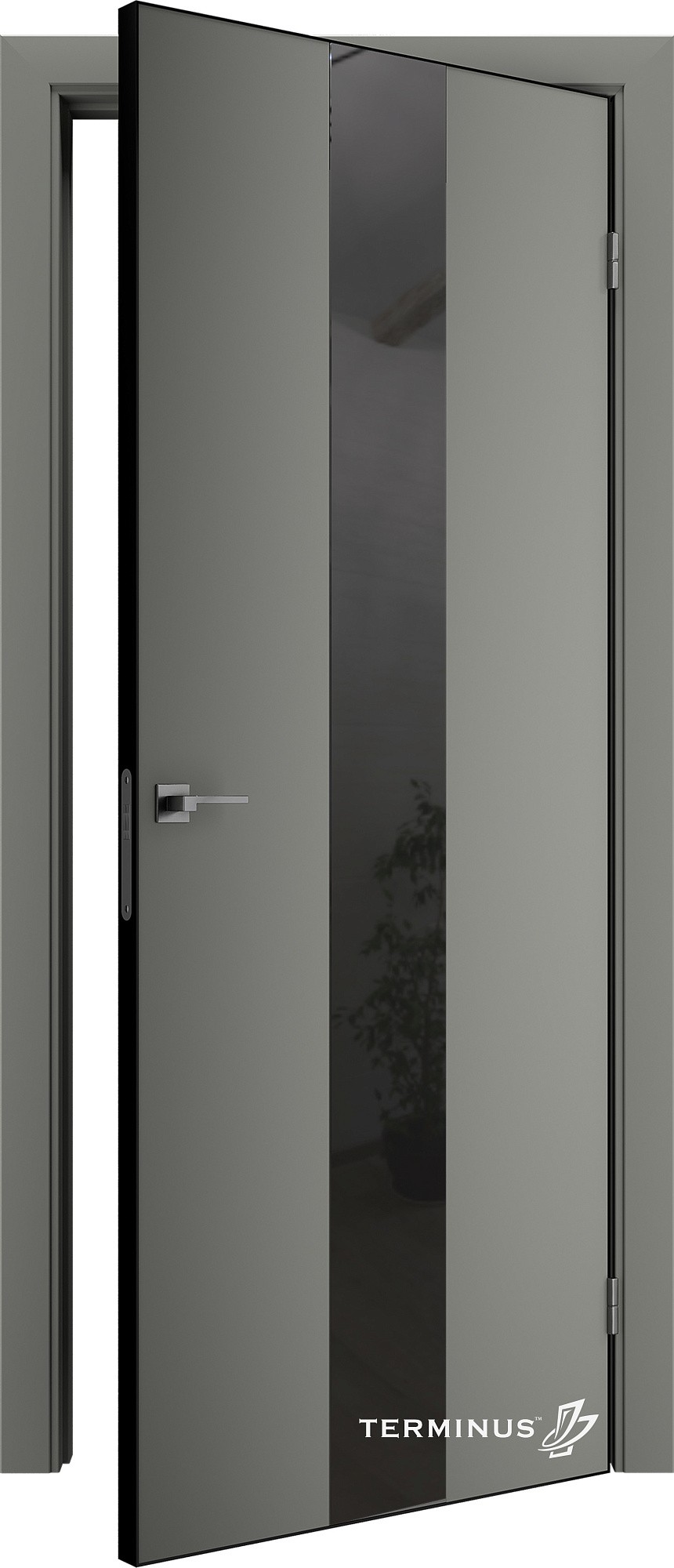 Двері модель 804 Онікс (дзеркало графіт) №1