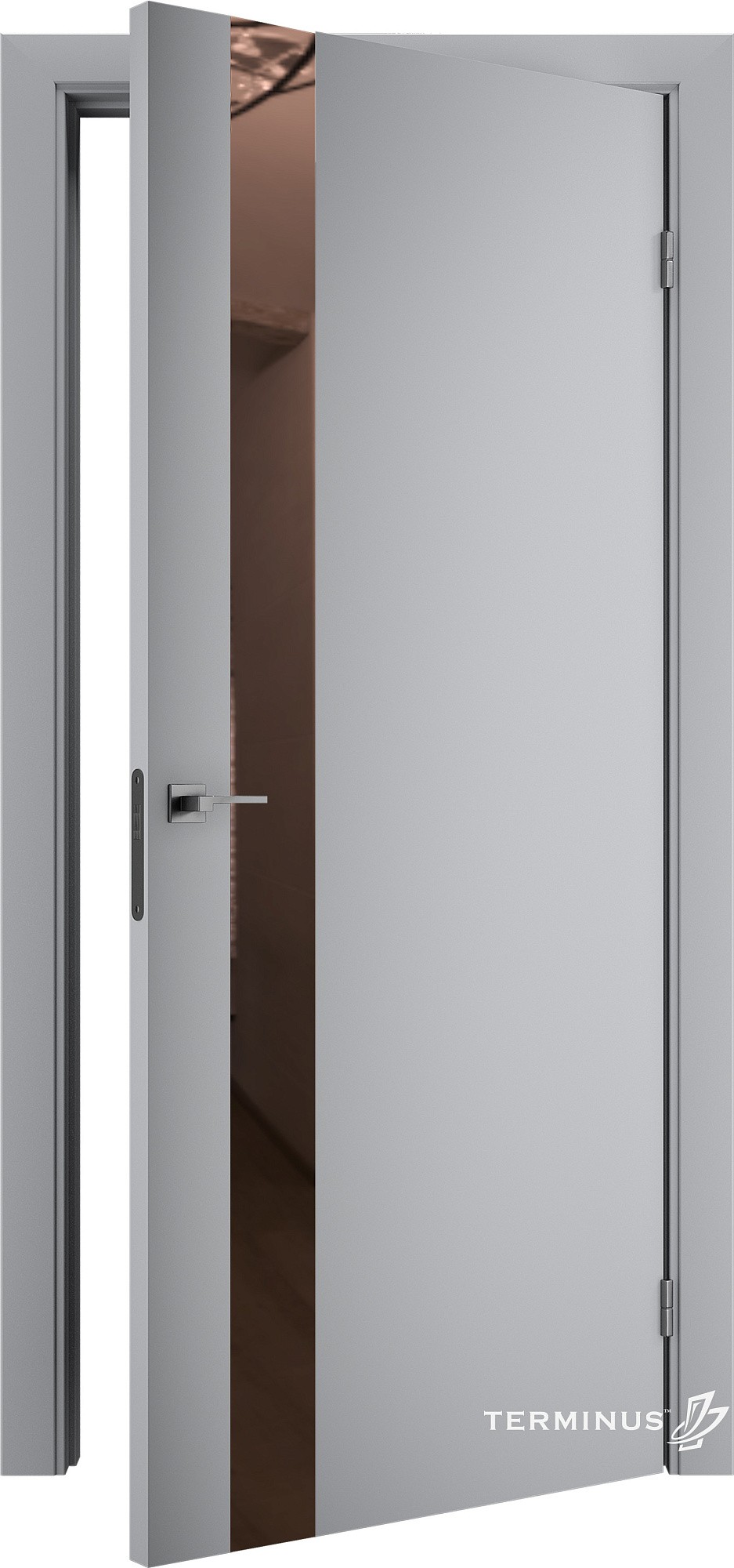 Двері модель 802 Сірі (дзеркало бронза) №1