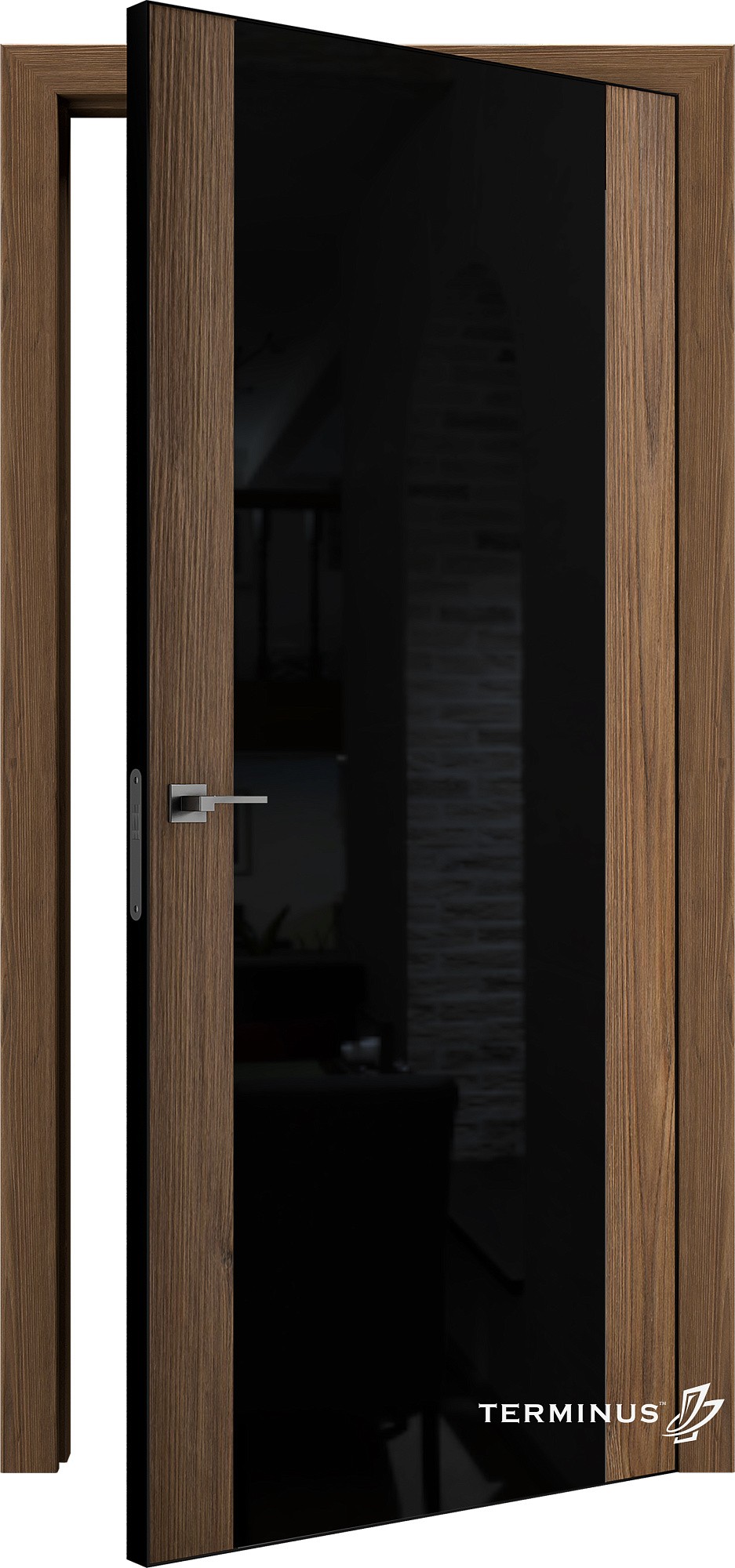 Двері модель 808 Сахара (планілак чорний) №1