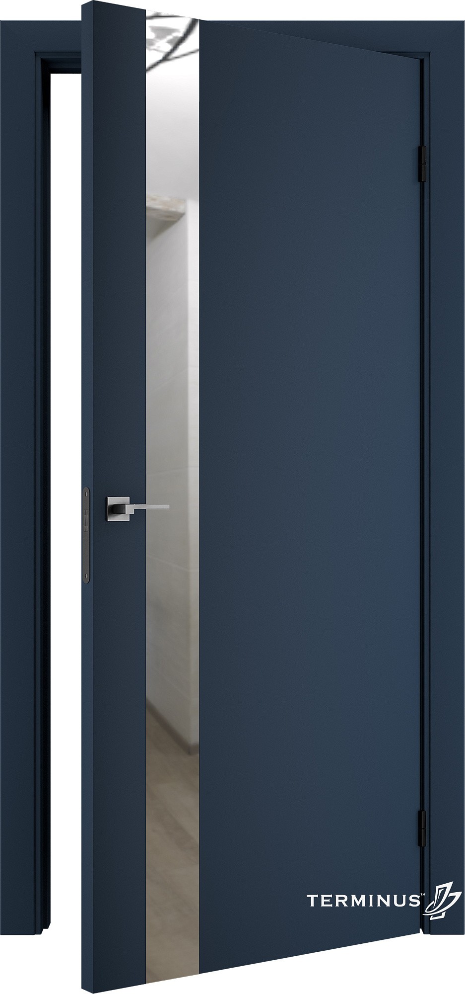Двери модель 802 Сапфир (зеркало серебро) №1