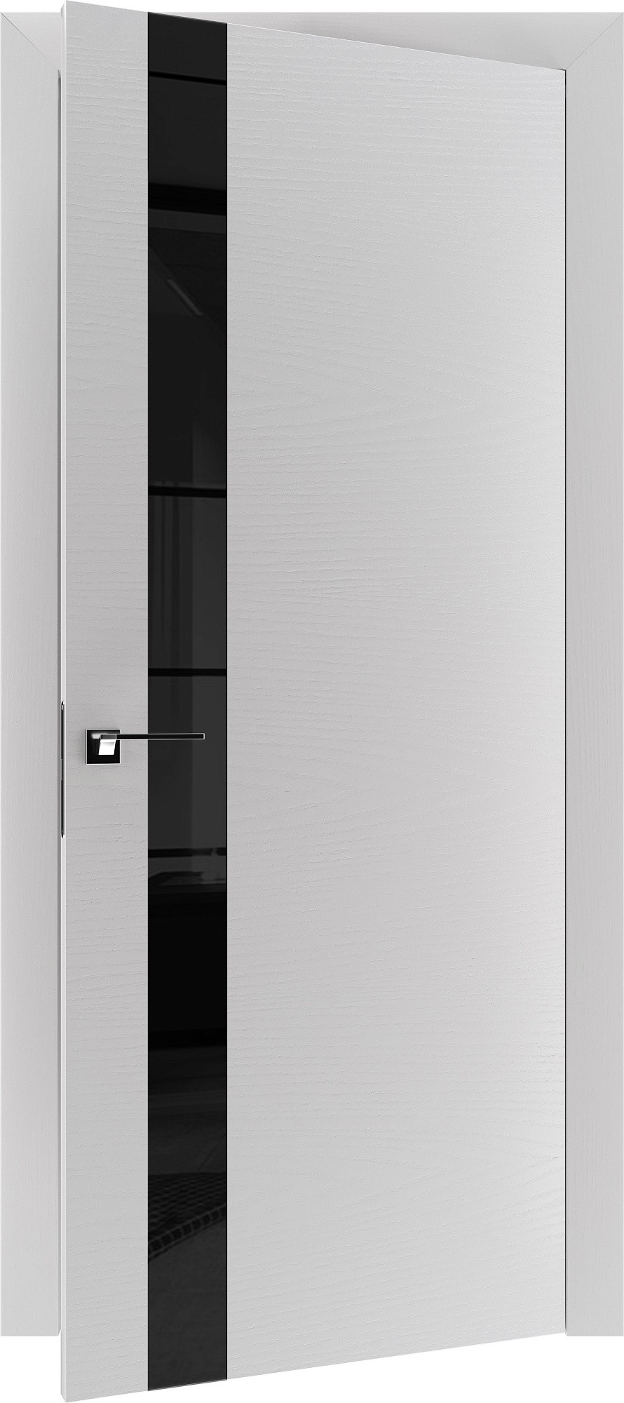 Двері модель 21 Ясен білий емаль (засклена) №1