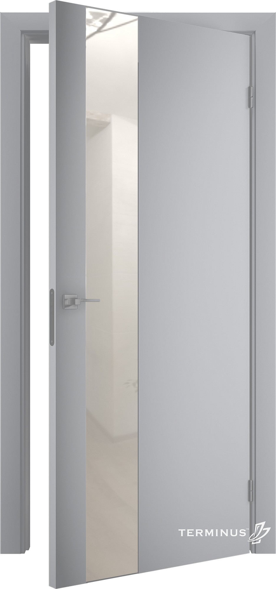 Двері модель 803 Сірі (планілак молочний) №1