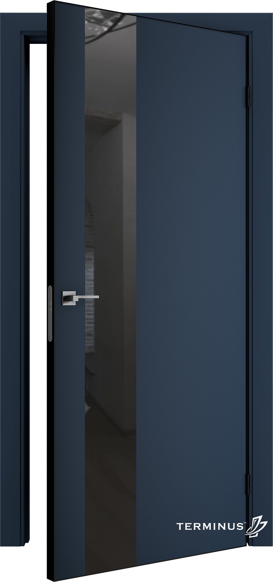 Двері модель 803 Сапфір (дзеркало графіт) №1