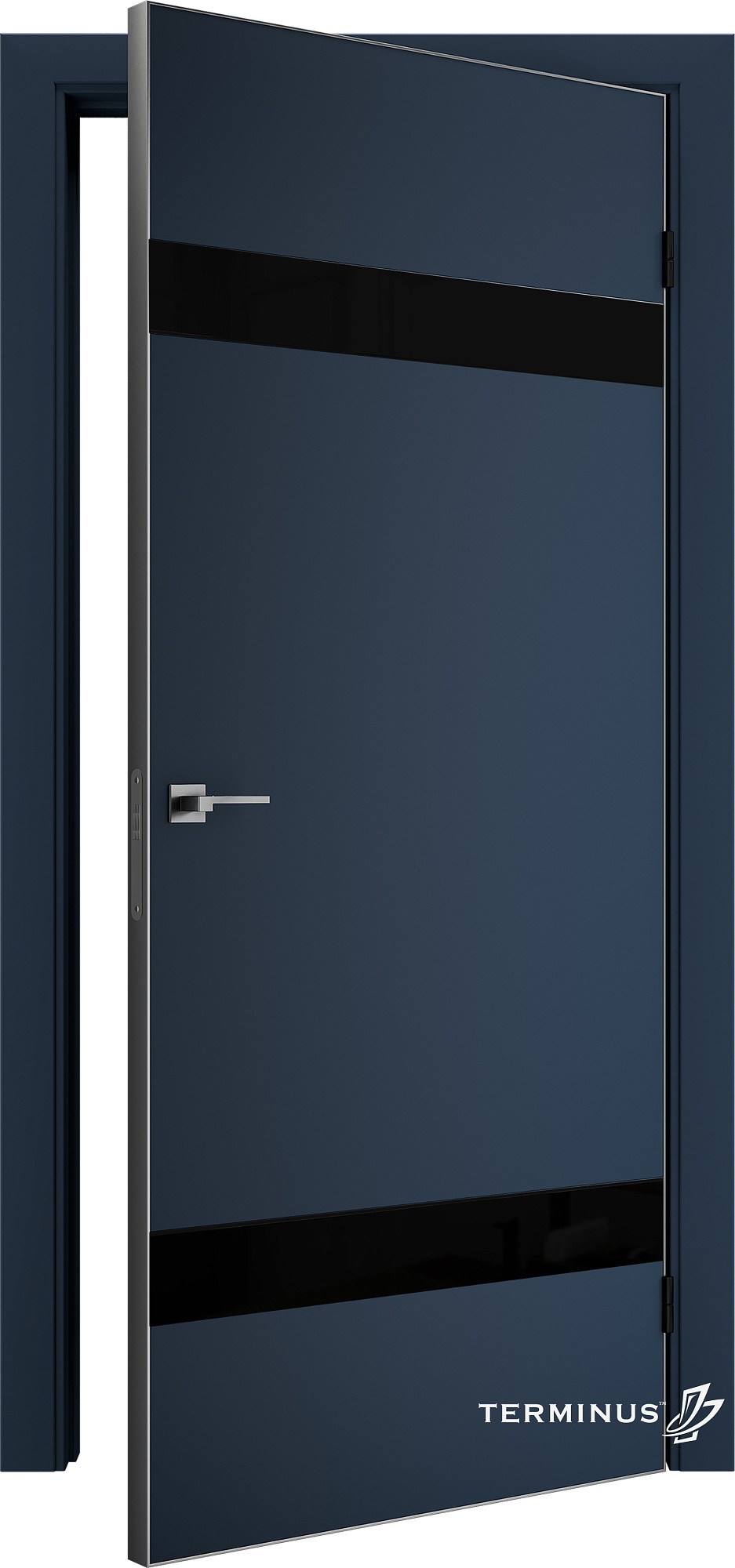 Двери модель 810 Сапфир (планилак чёрный) №1