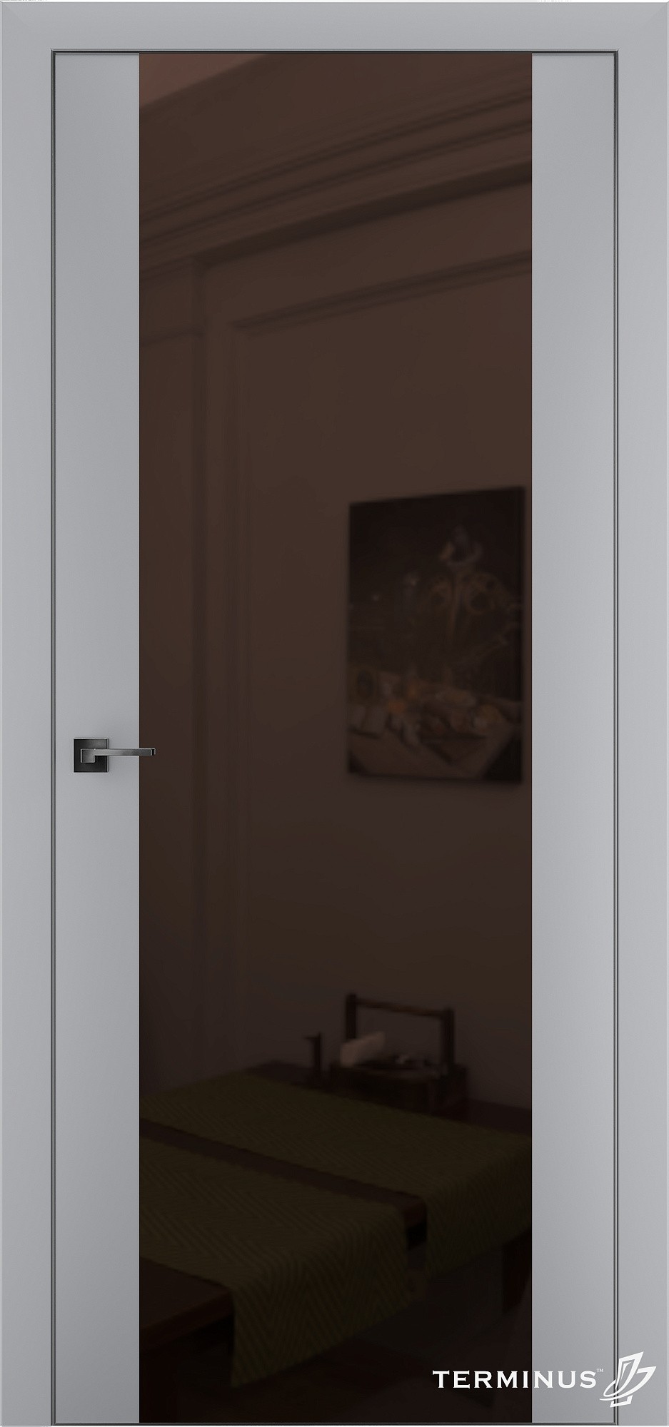 Двері модель 808 Сірі (дзеркало бронза)