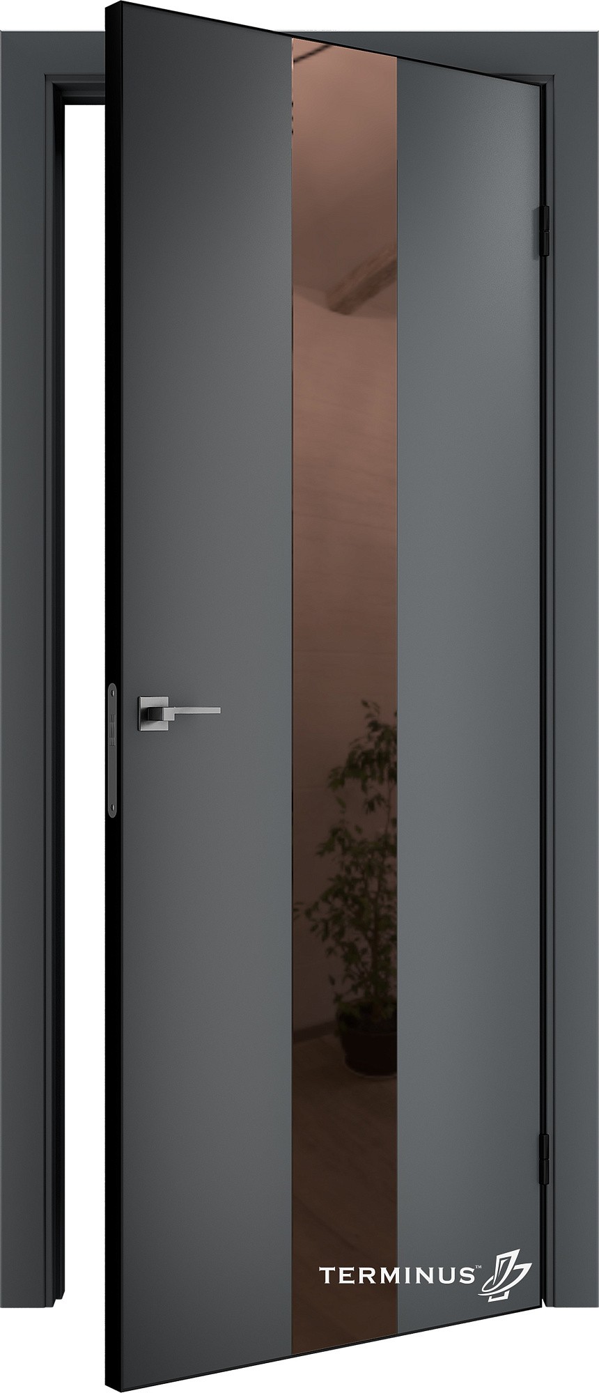 Двері модель 804 Антрацит (дзеркало бронза) №1