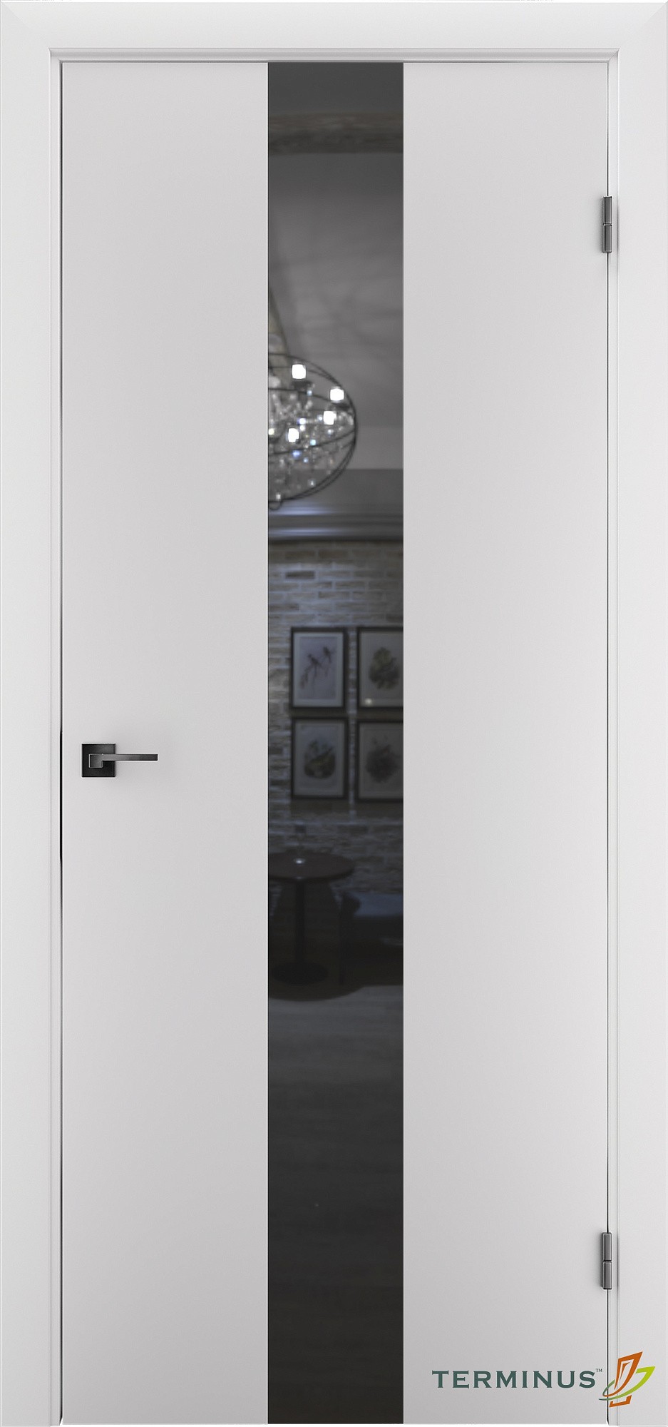 Двері модель 804 Білі (дзеркало графіт)