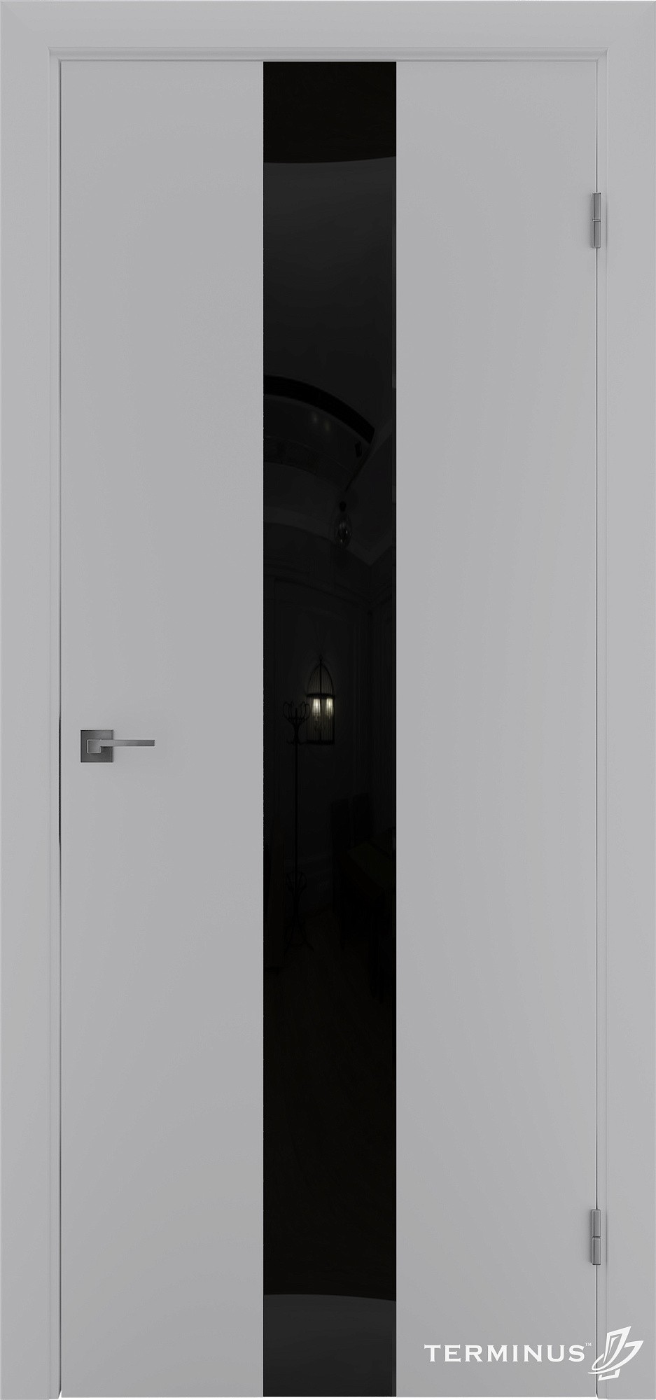 Двери модель 804 Серые (зеркало графит)
