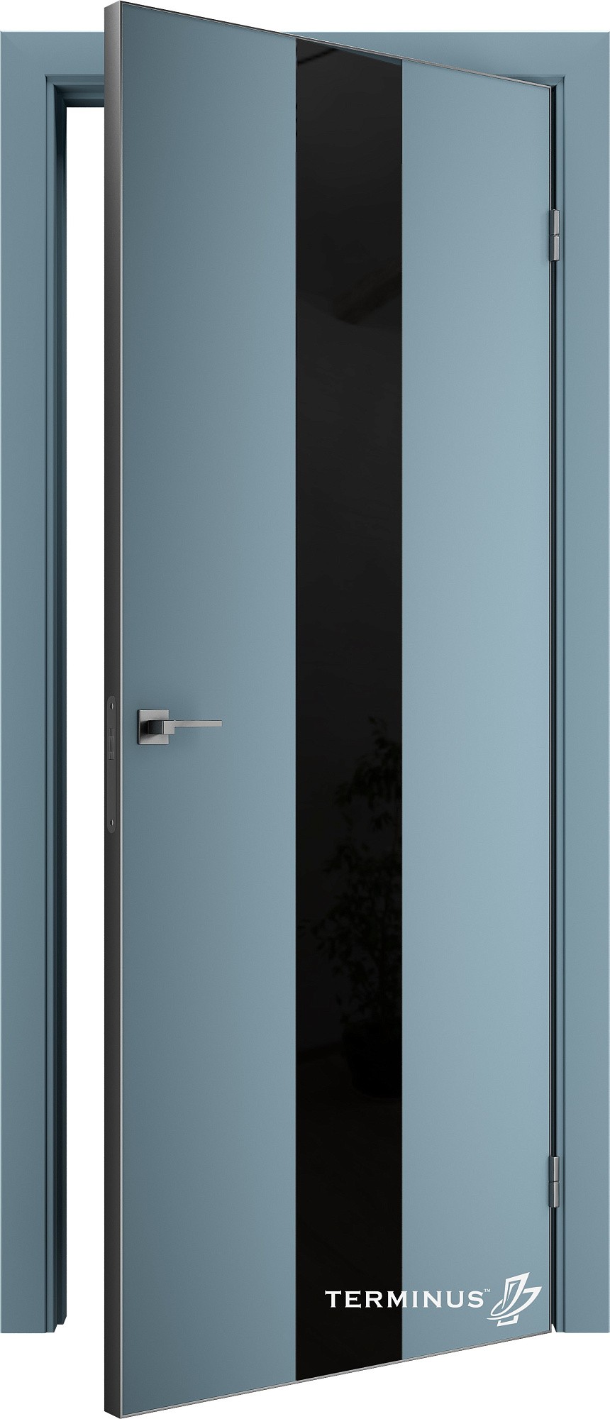 Двері модель 804 Аквамарин (планілак чорний) №1