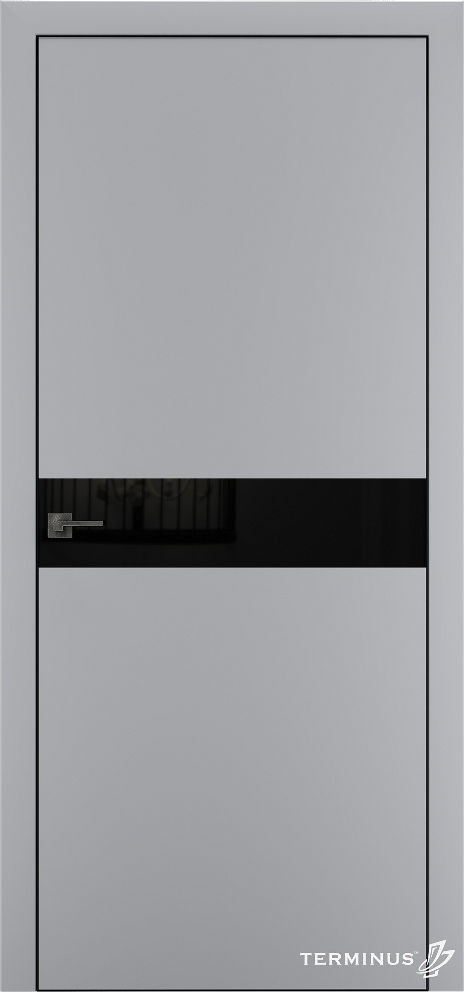 Двери модель 806 Серые (планилак чёрный)