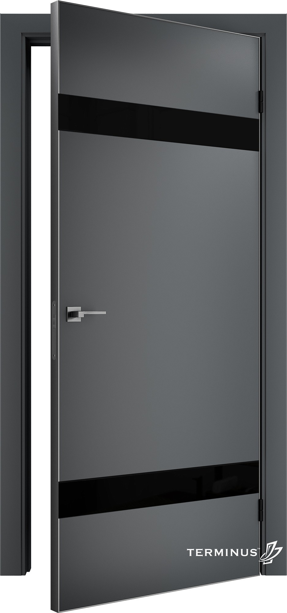 Двери модель 810 Антрацит (планилак чёрный) №1