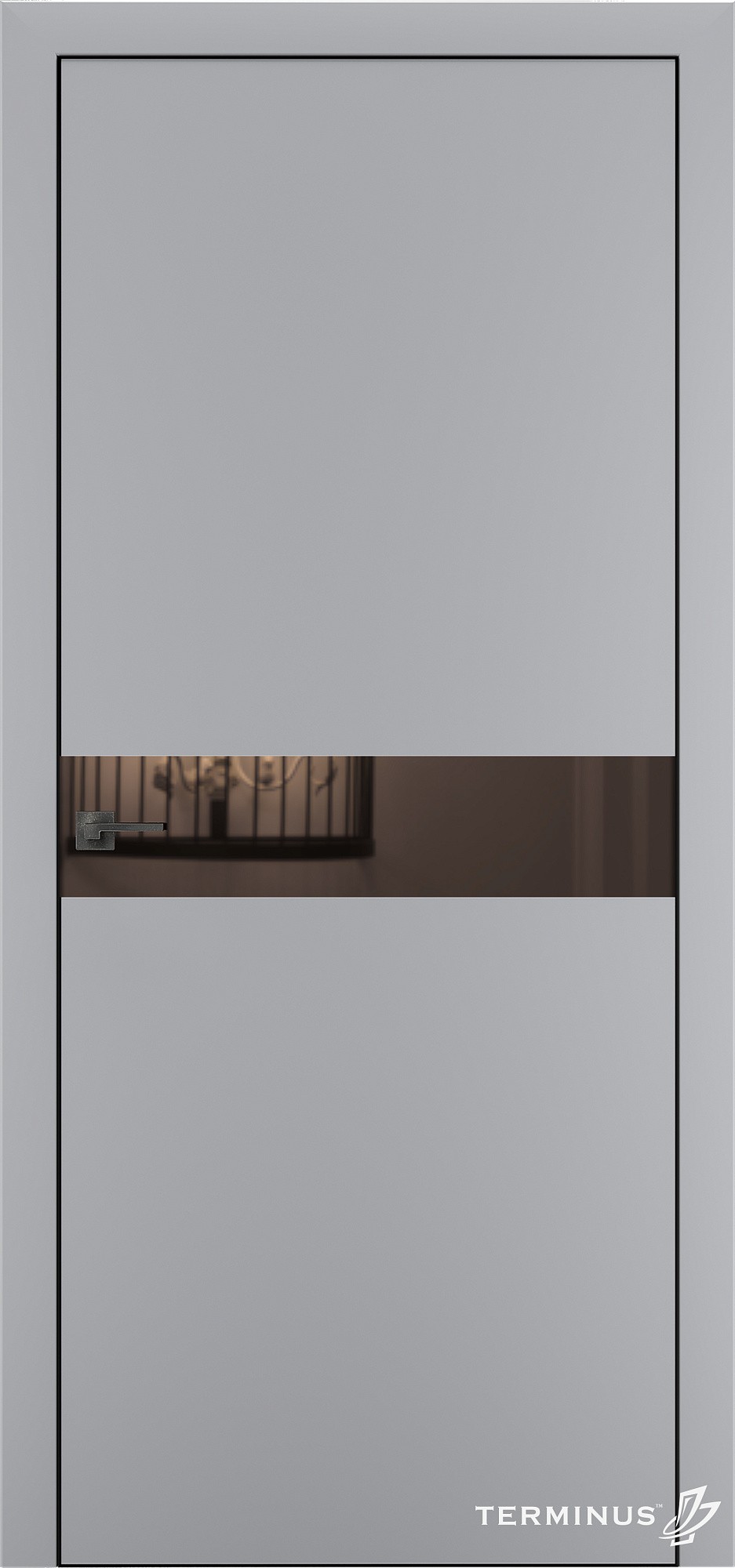 Двери модель 806 Серые (зеркало бронза)