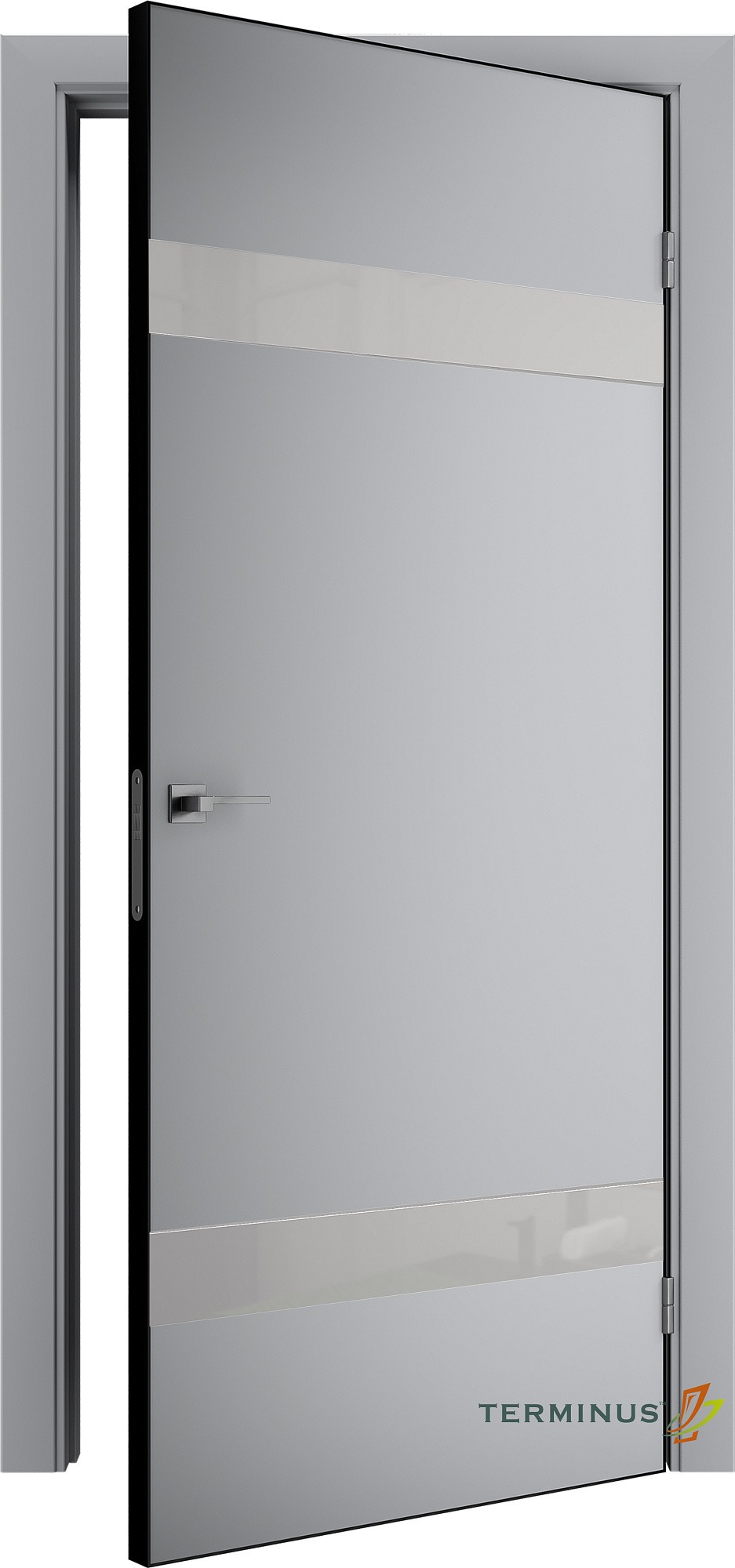 Двери модель 810 Серые (планилак  белый) №1