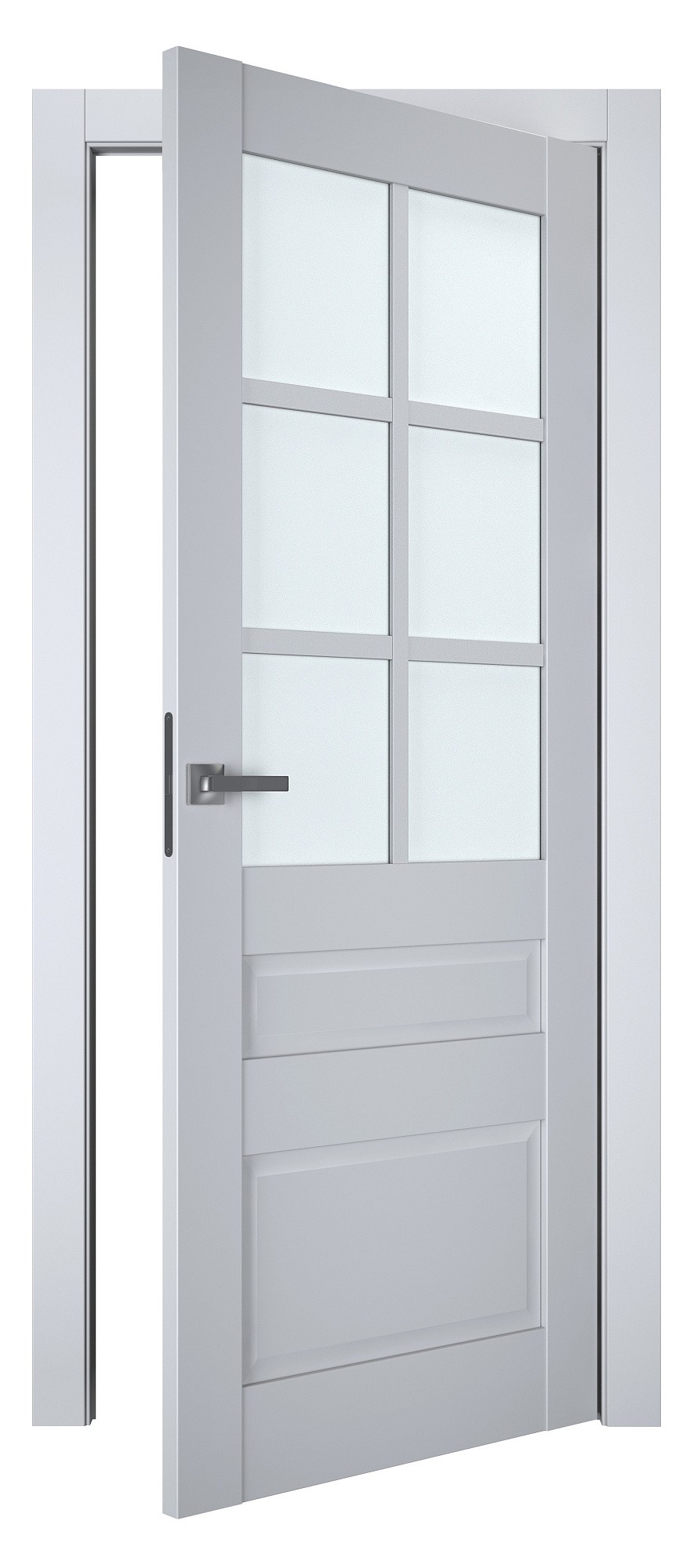 Двері модель 607 Сірий (засклена) №1