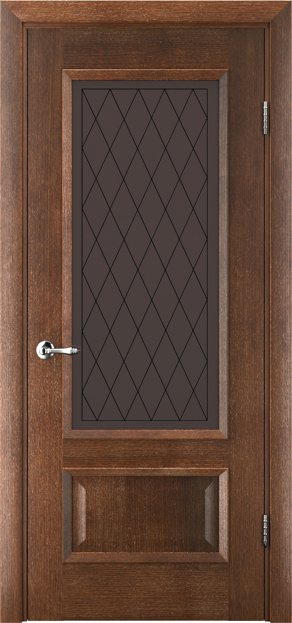 Двері модель 52 Дуб браун (засклена)