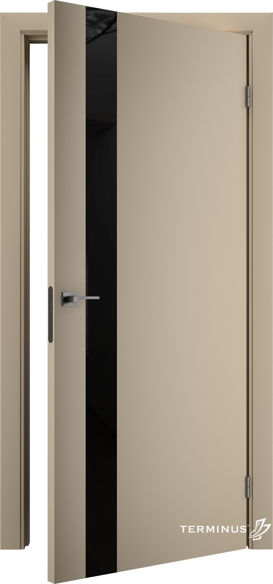 Двері модель 802 Магнолія (планілак чорний) №1