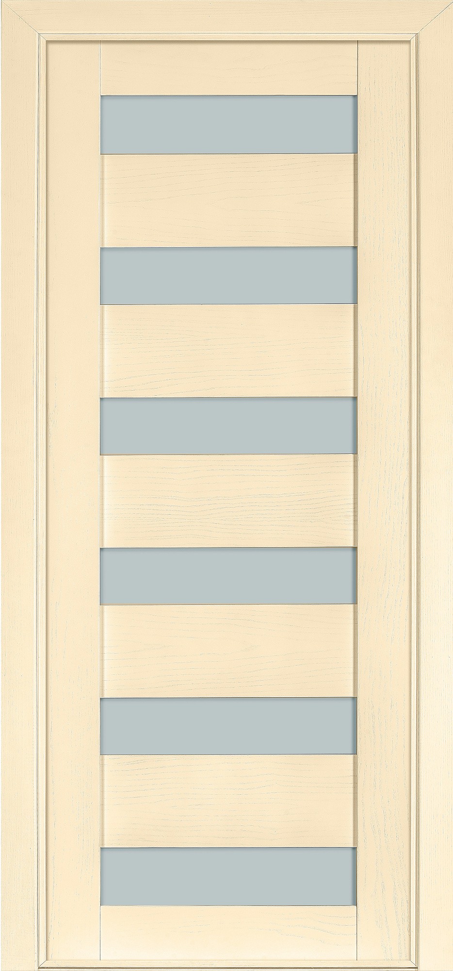 Дверь модель 136 Ясень Crema цвет (остёкленная)