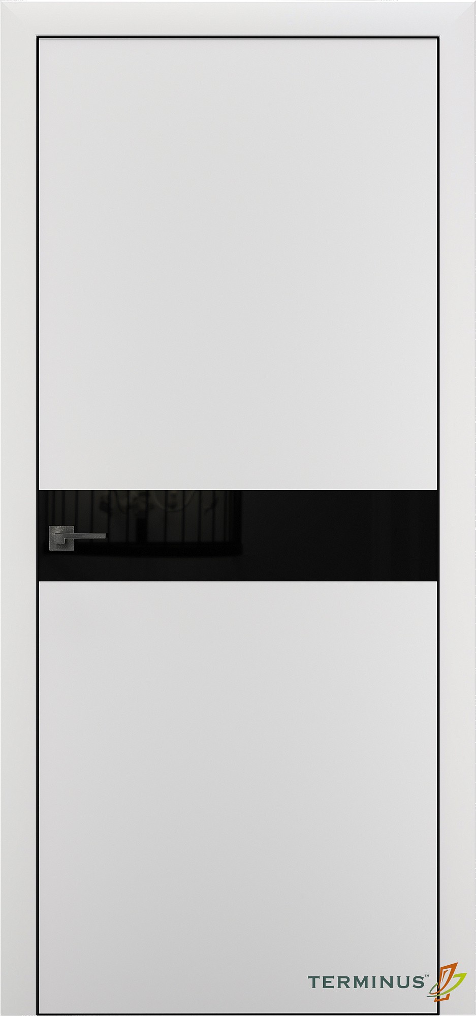 Двері модель 806 Білі (планілак чорний)