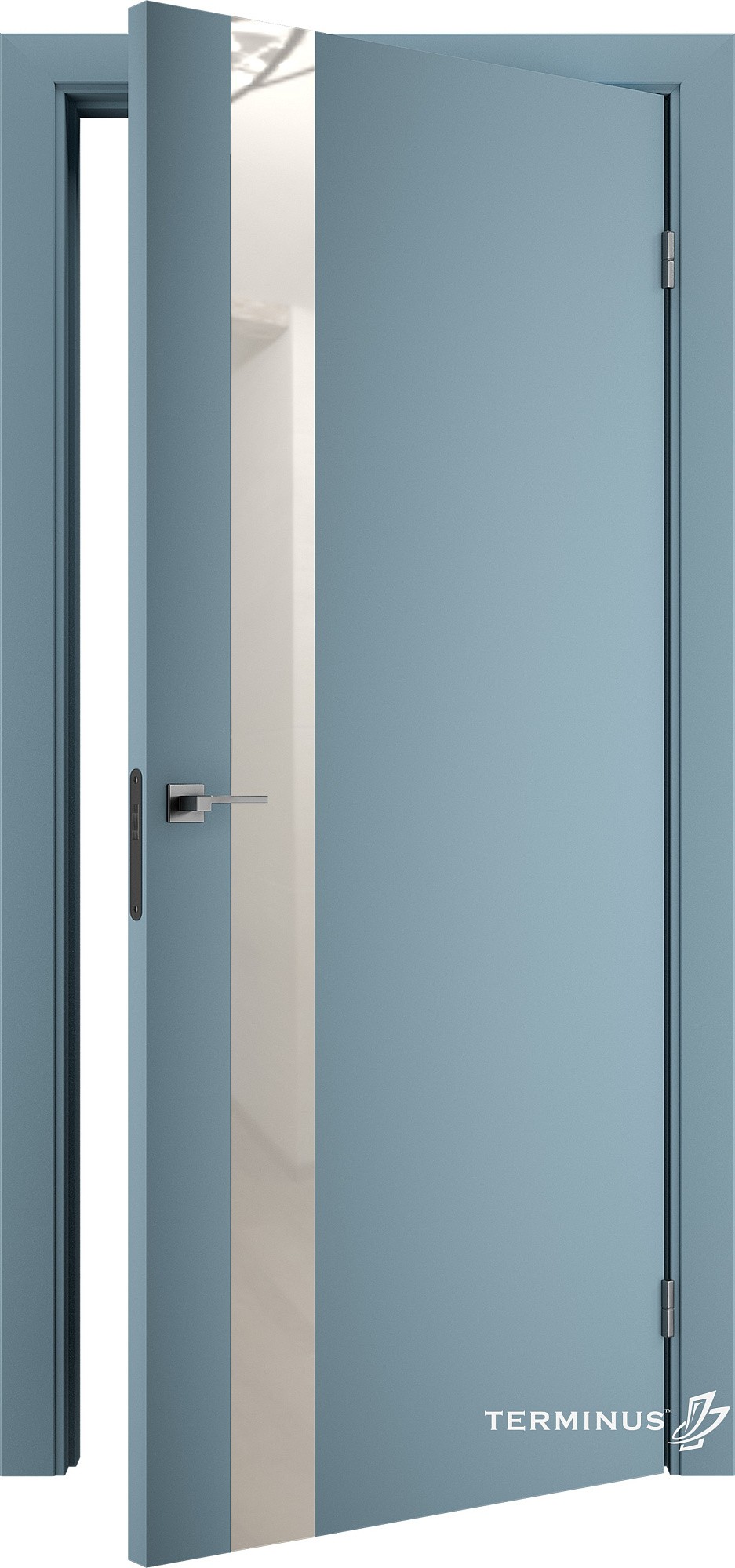 Двери модель 802 Аквамарин (планилак молочный) №1