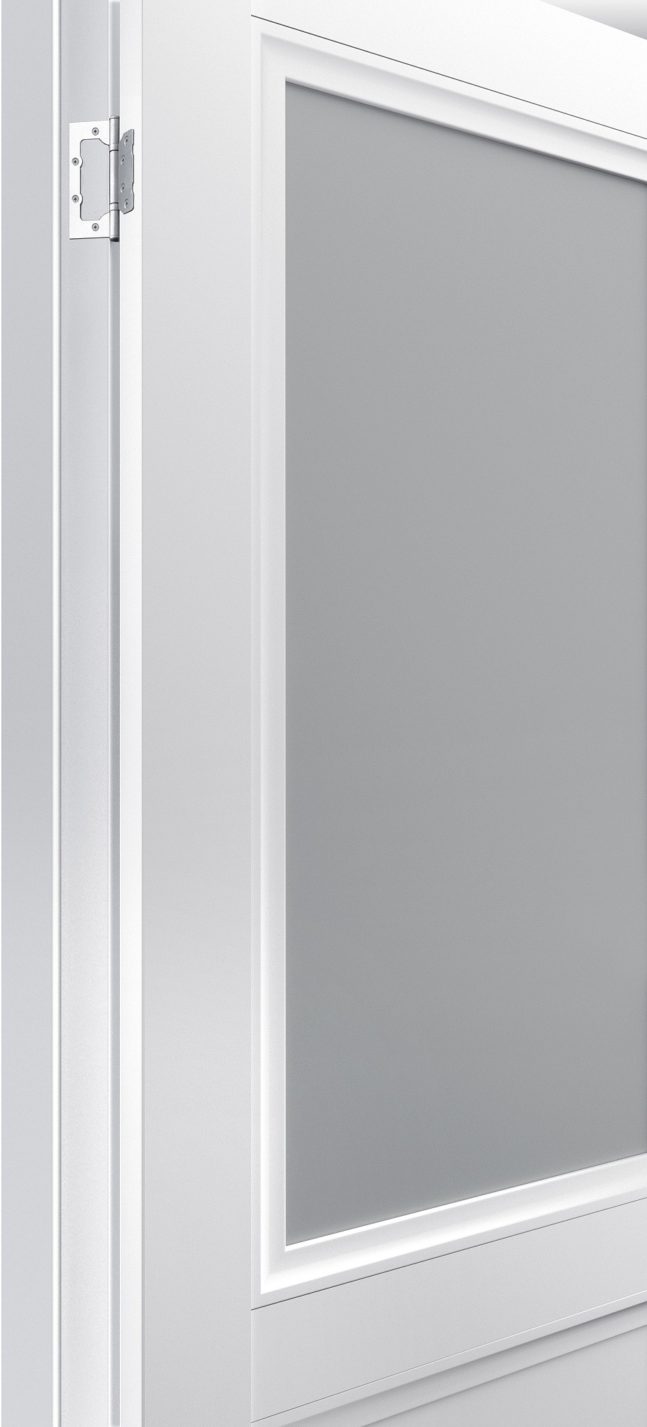 Двери модель 402 Белый матовый (застекленная) №2