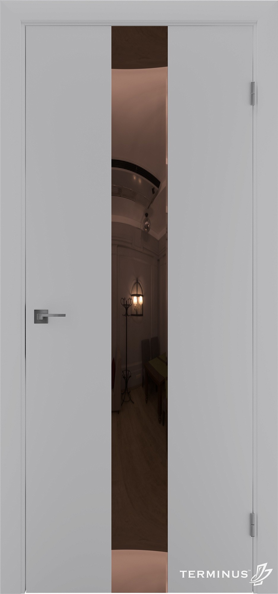 Двери модель 804 Серые (зеркало бронза)