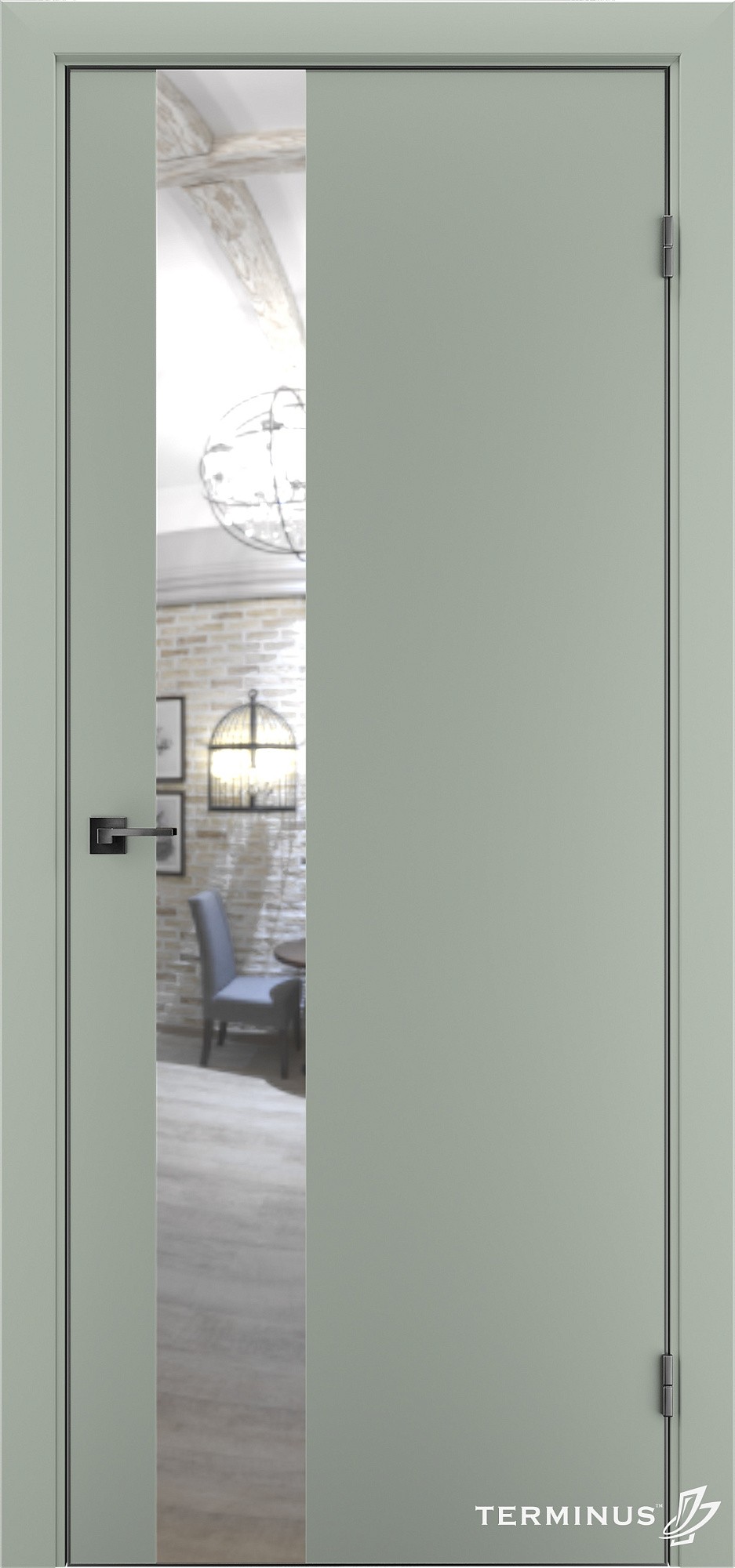 Двери модель 803 Оливин (зеркало срібло)