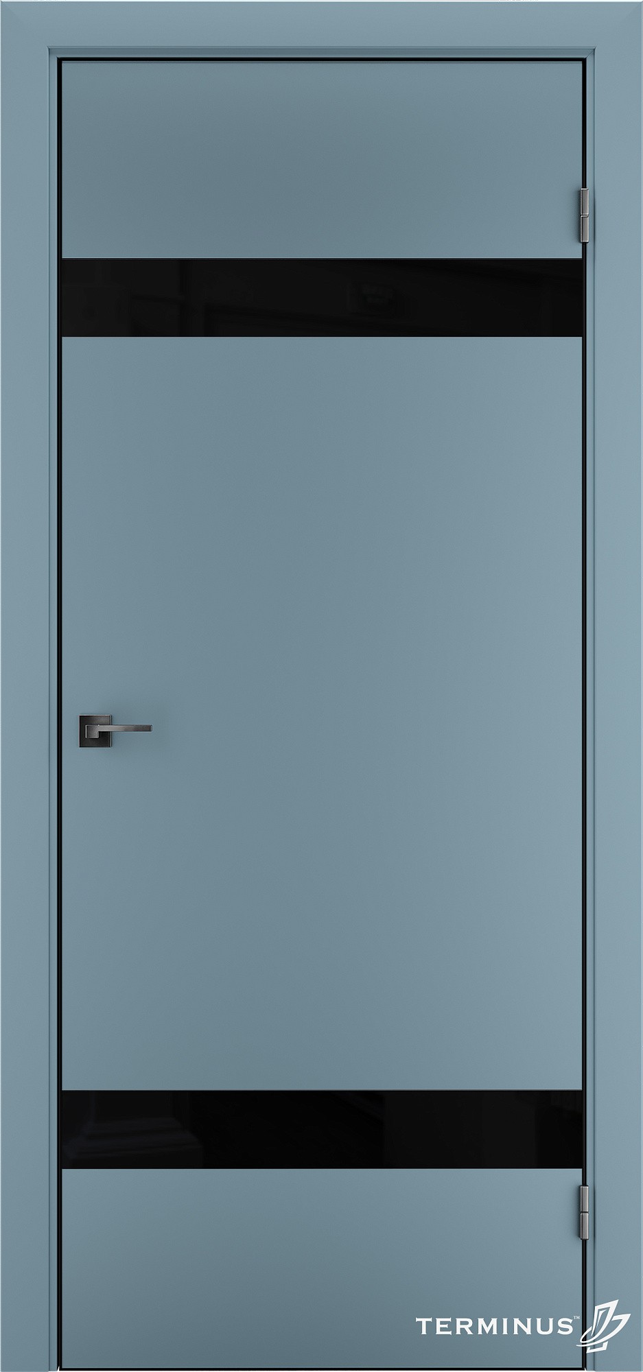 Двери модель 810 Аквамарин (планилак чёрный)