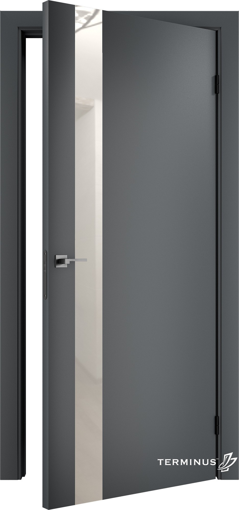 Двери модель 802 Антрацит (планилак молочный) №1