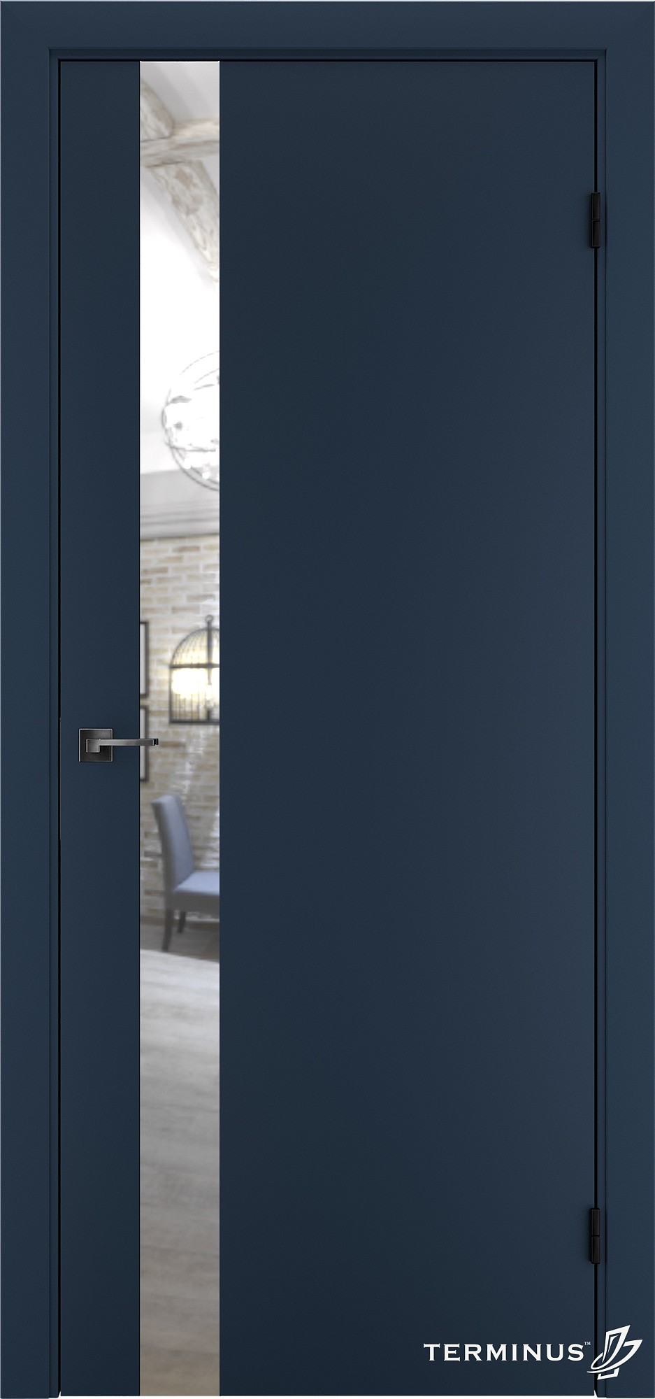 Двери модель 802 Сапфир (зеркало серебро)