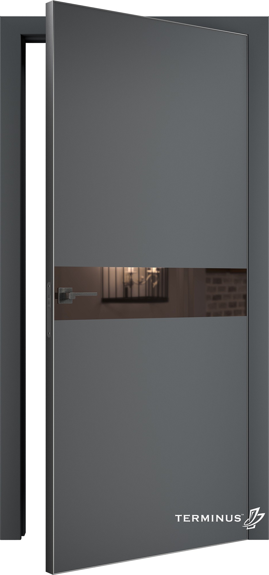 Двері модель 806 Антрацит (дзеркало бронза) №1