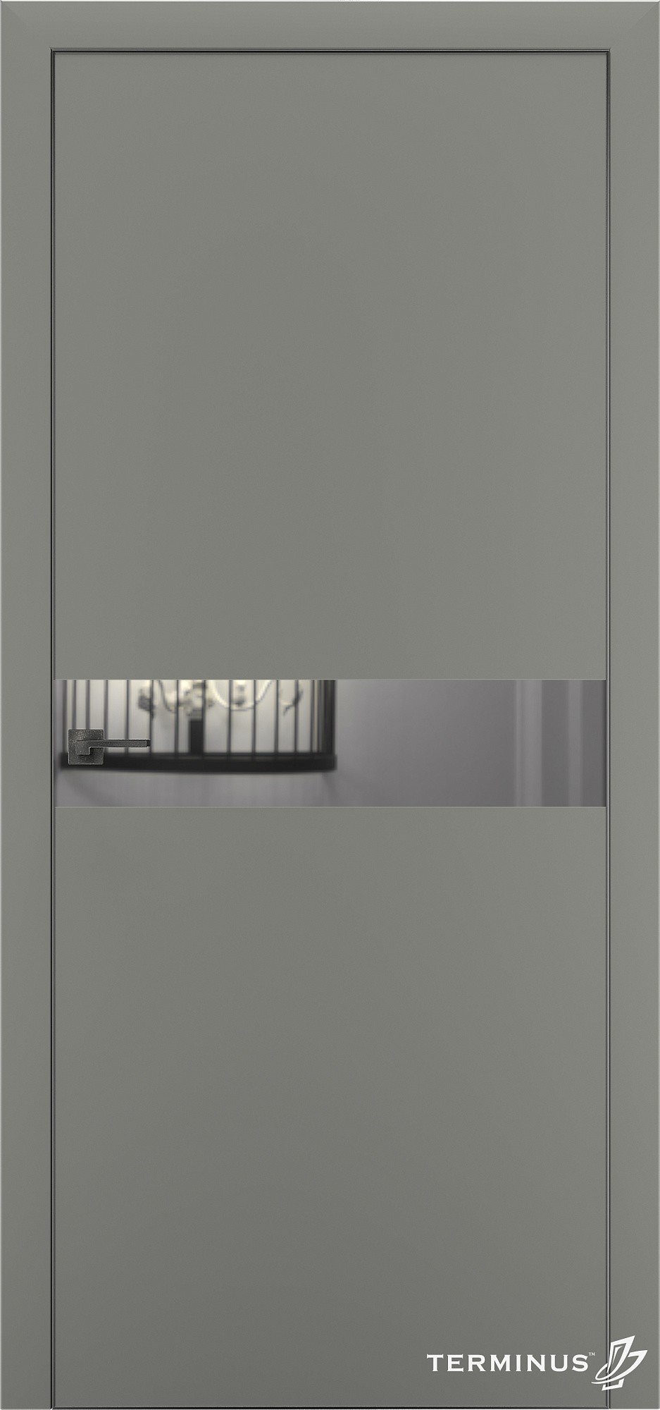 Двери модель 806 Оникс (зеркало серебро)