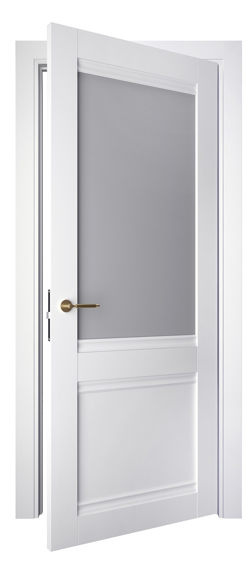 Двері модель 404 Білий (засклена) №1