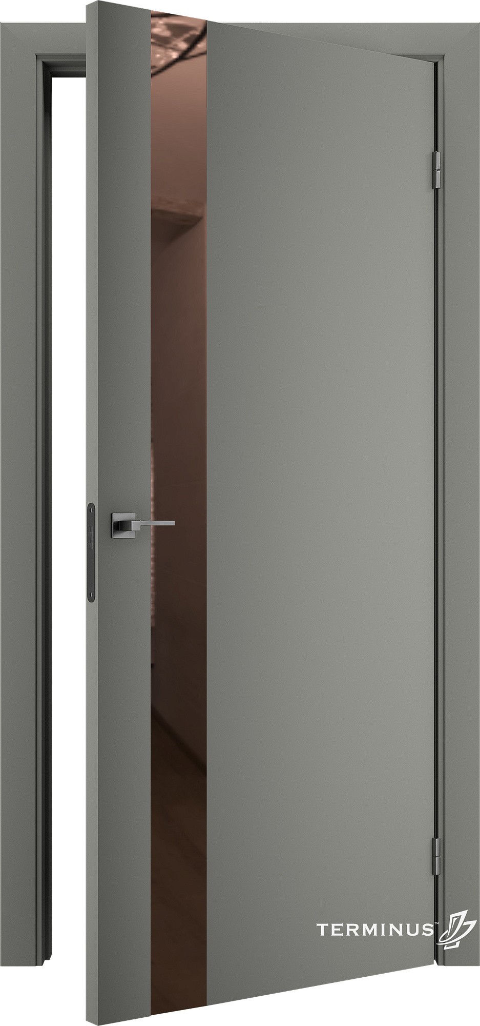 Двери модель 802 Оникс (зеркало бронза) №1