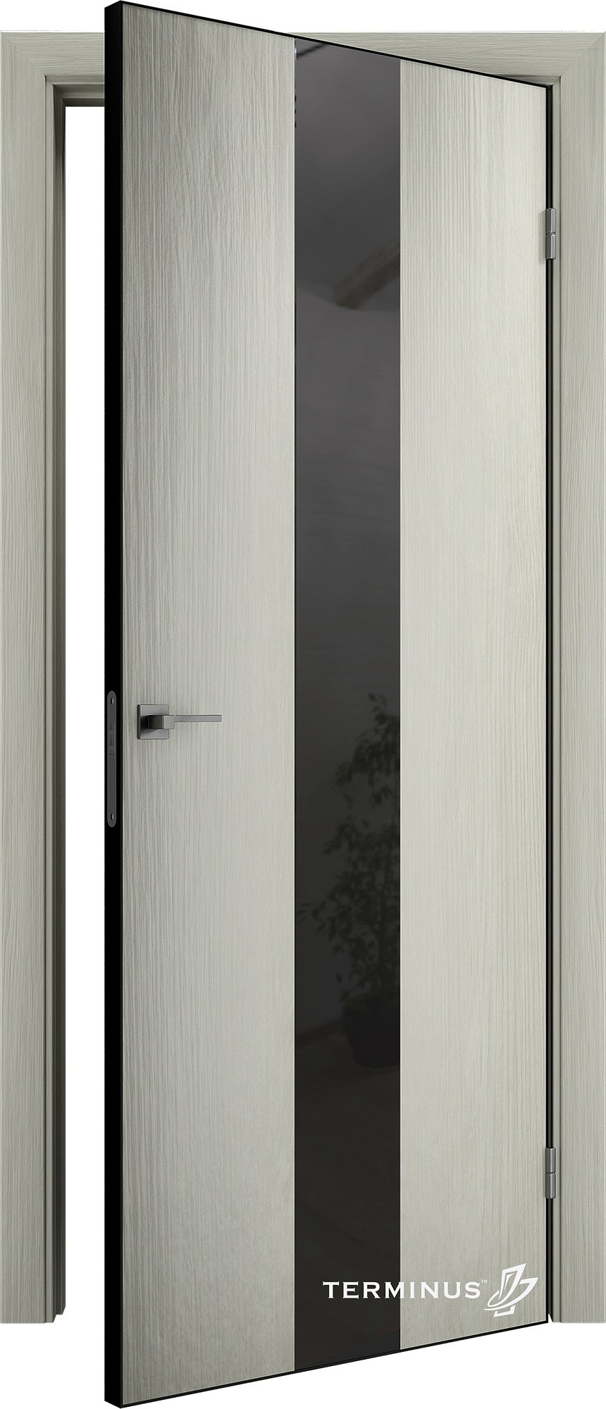 Двері модель 804 Аляска (дзеркало графіт) №1