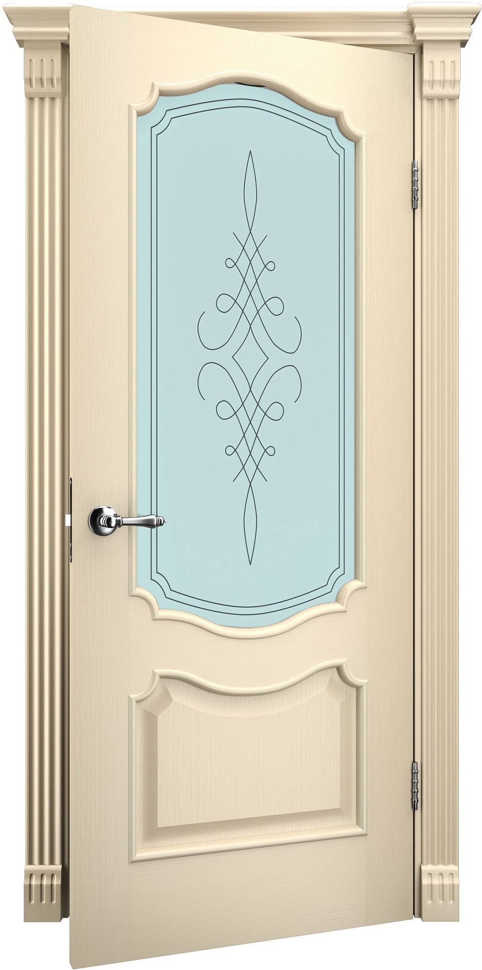 Двери модель 41 Ясень Crema (застекленная) №1