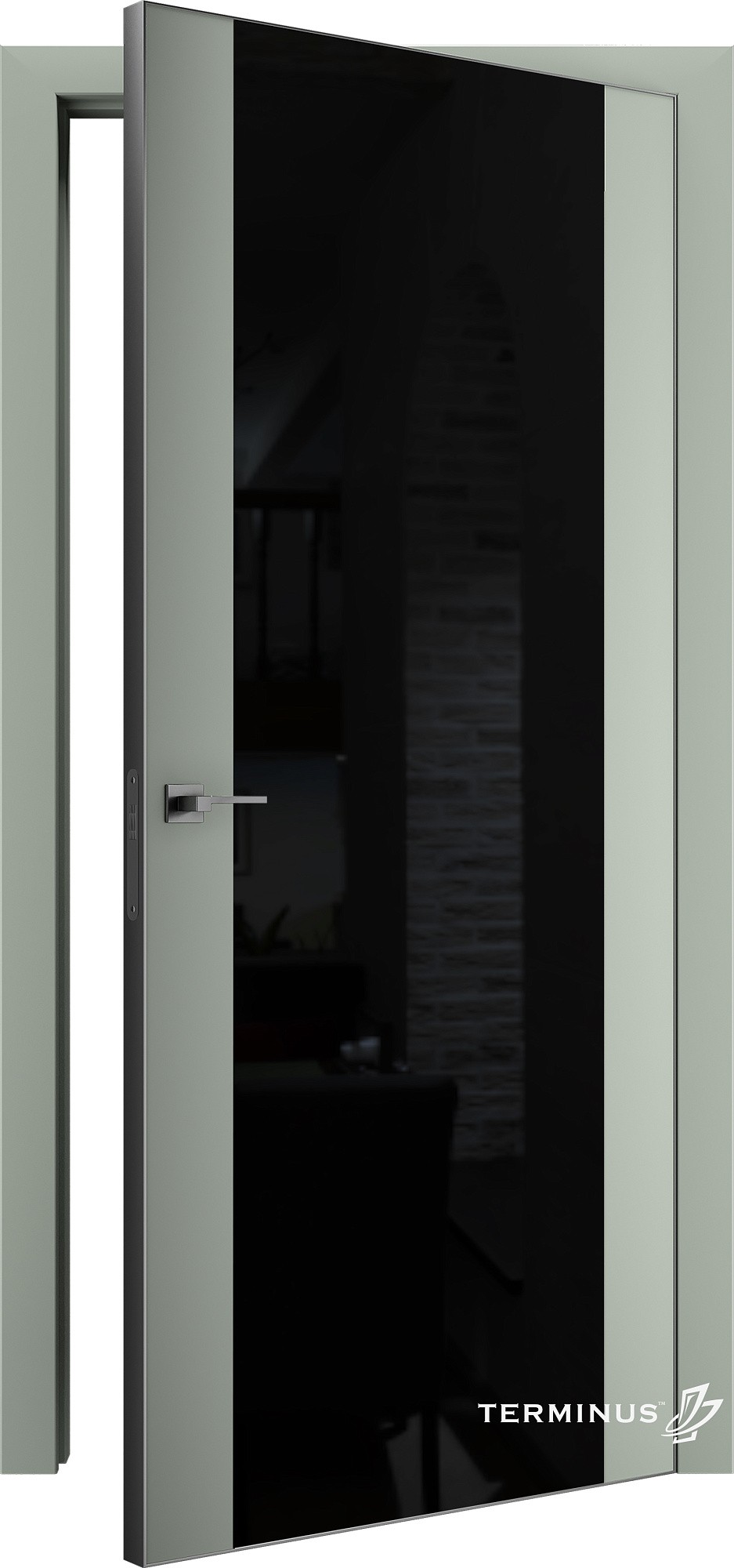 Двері модель 808 Оливін (планілак чорний) №1