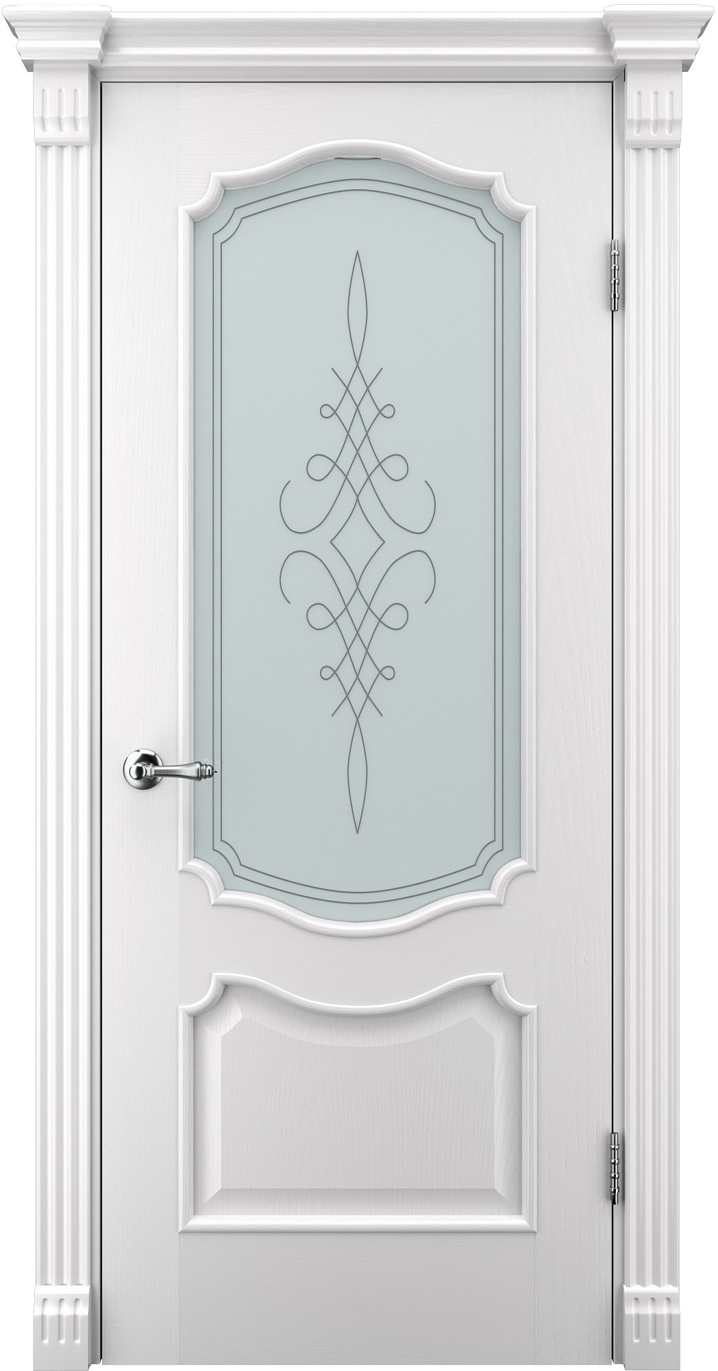 Двери модель 41 Ясень белый Эмаль (застекленная)